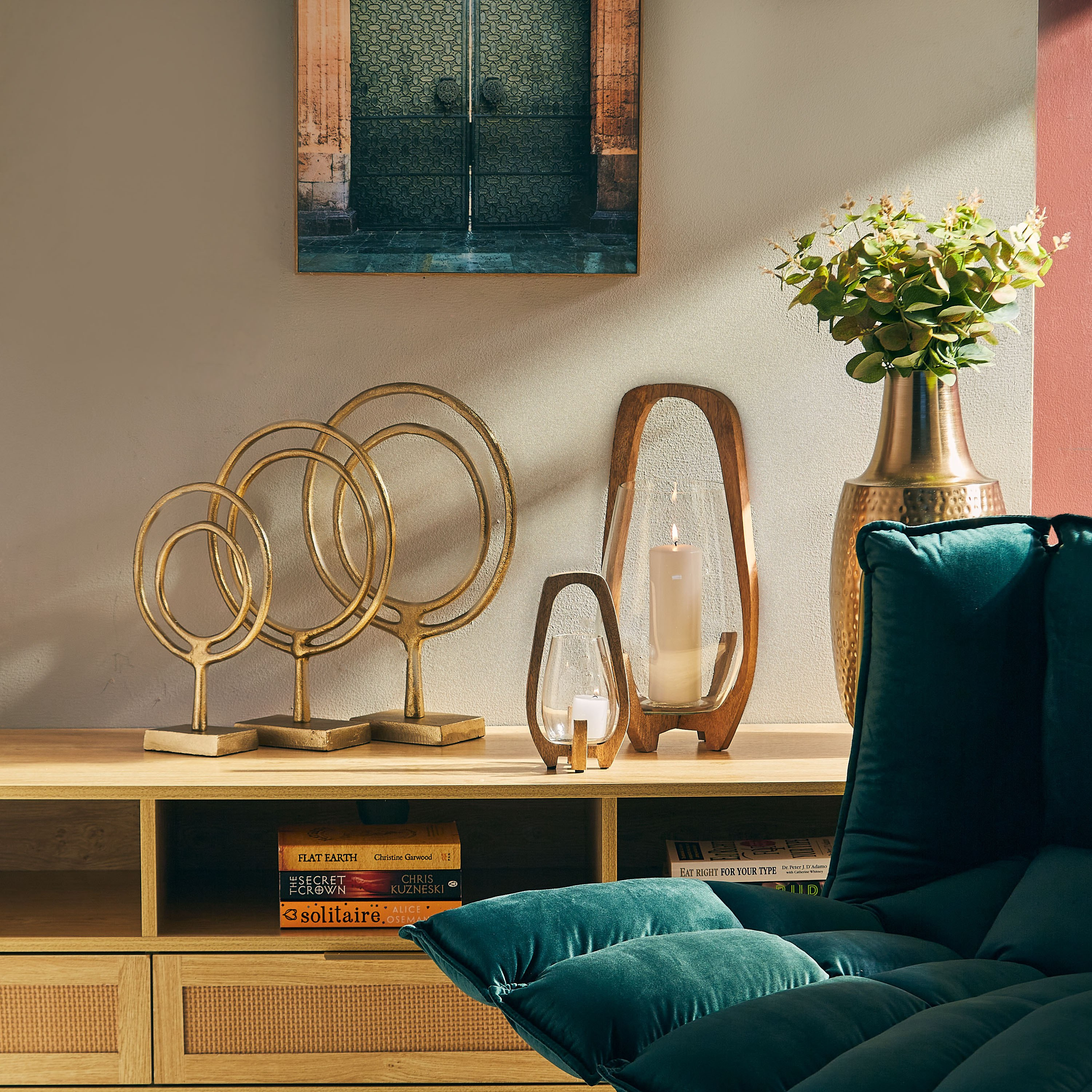 فانوس زجاجي دائري كبير من الخشب - 22x22x43 سم-PROMO_HB_AE_B1G1_250925-image-4