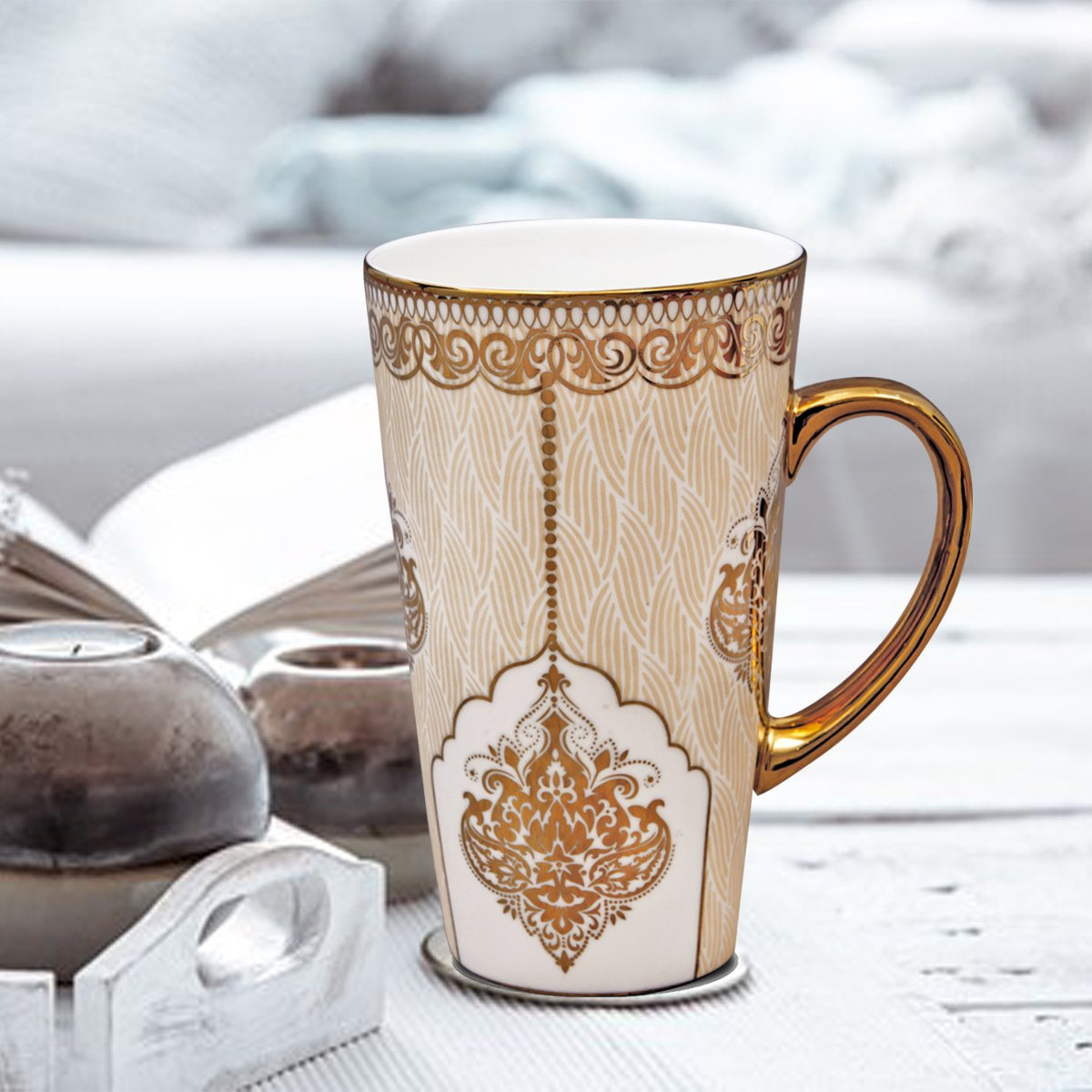 مج طويل بتصميم ذهبي من إيبوني - 600 مل-hbxhomeware-hbxkitchen-image-1