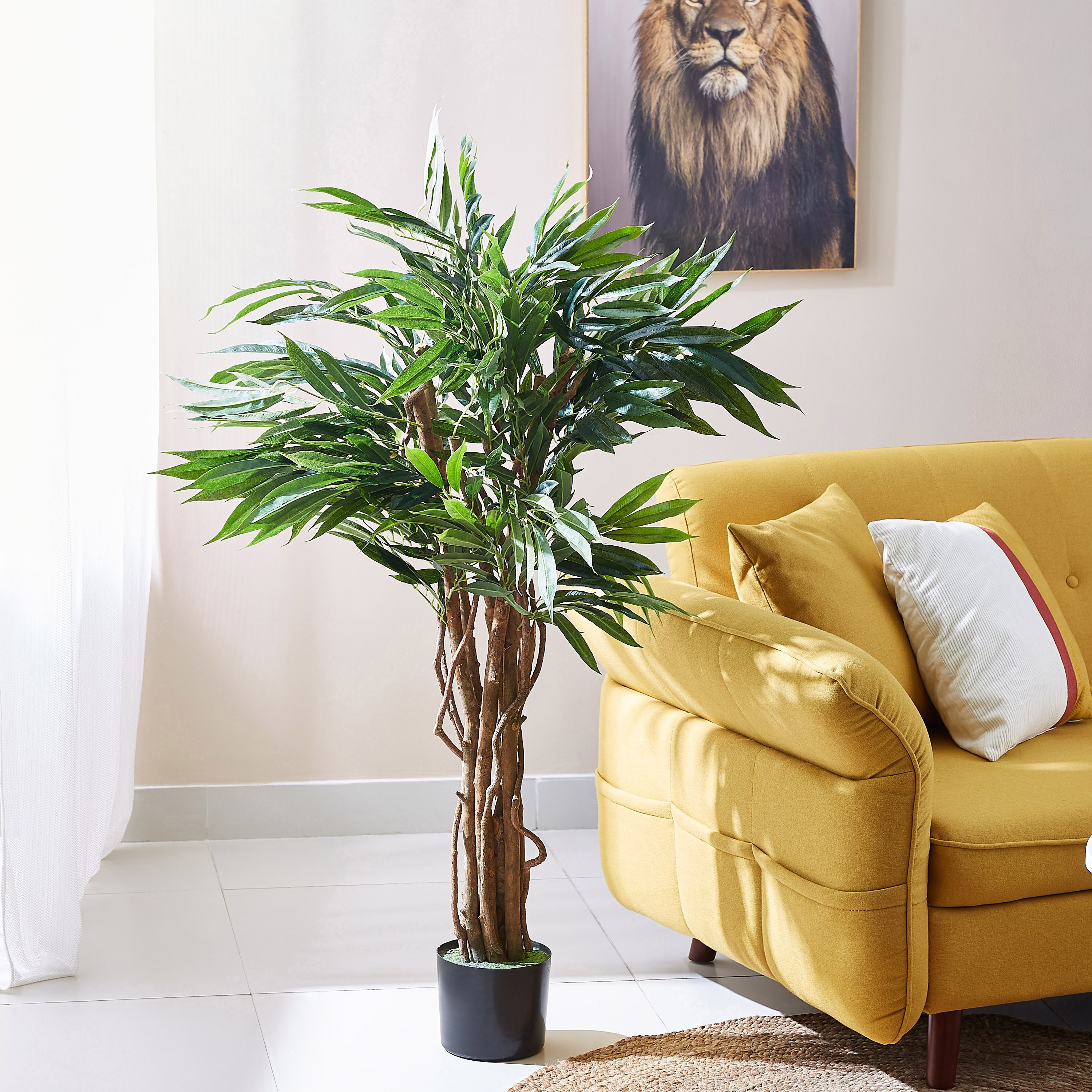 Teodora 6-Trunks Golden Silk Willow Tree - 120  cm-hbxdecorandfurnishings-homeaccessories-artificialflowersandplants-image-1
