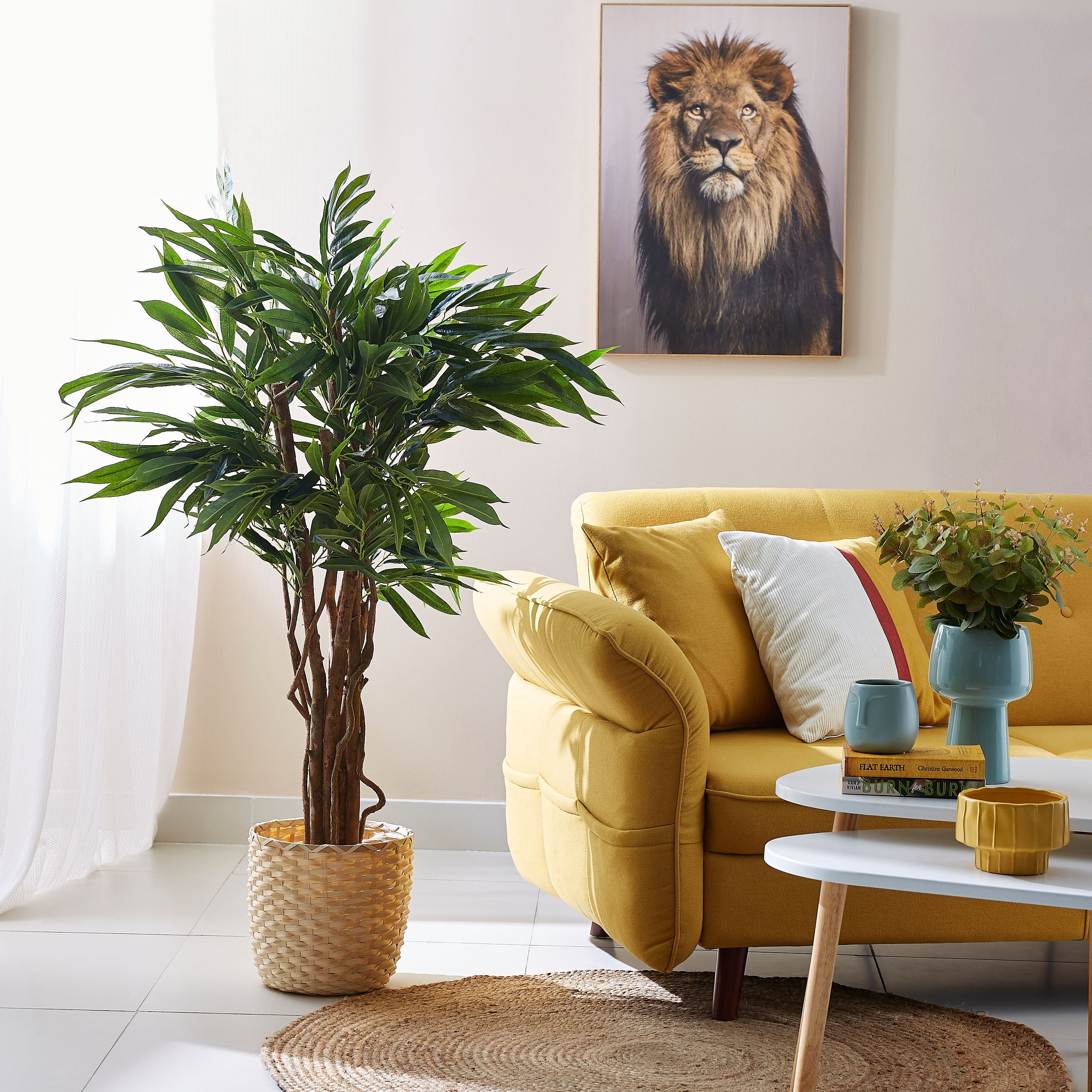 Teodora 6-Trunks Golden Silk Willow Tree - 120  cm-hbxdecorandfurnishings-homeaccessories-artificialflowersandplants-image-4