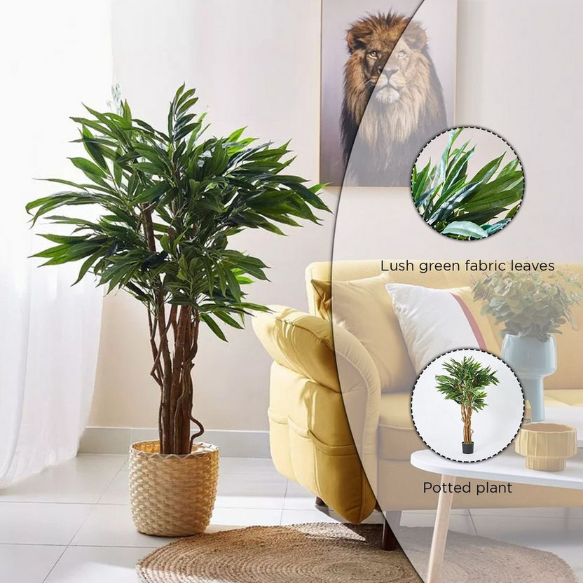 Teodora 6-Trunks Golden Silk Willow Tree - 120  cm-Artificial Flowers and Plants-image-5