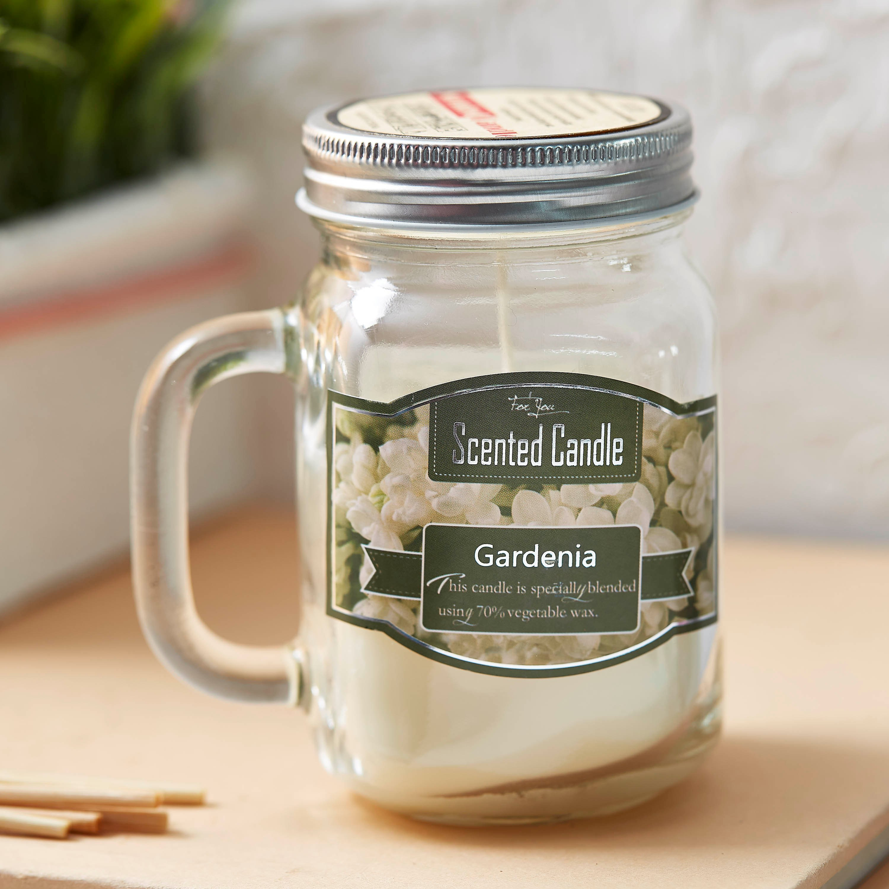 Mia Gardenia Scented Mason Jar Candle - 405 gms-PROMO_HB_AE_B1G1_250925-image-1
