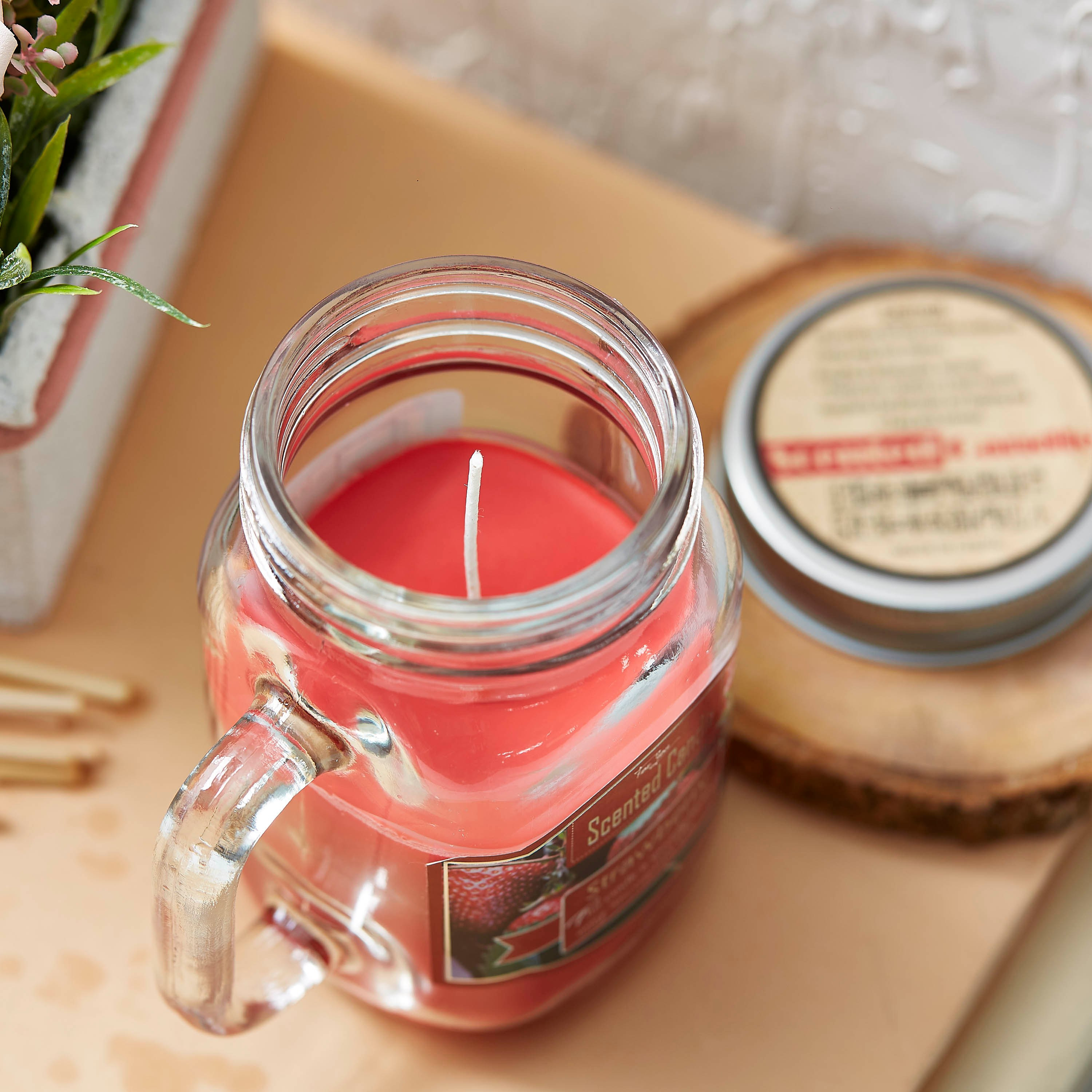 Mia Strawberry Scented Mason Jar Candle - 405 gms-PROMO_HB_AE_B1G1_250925-image-2