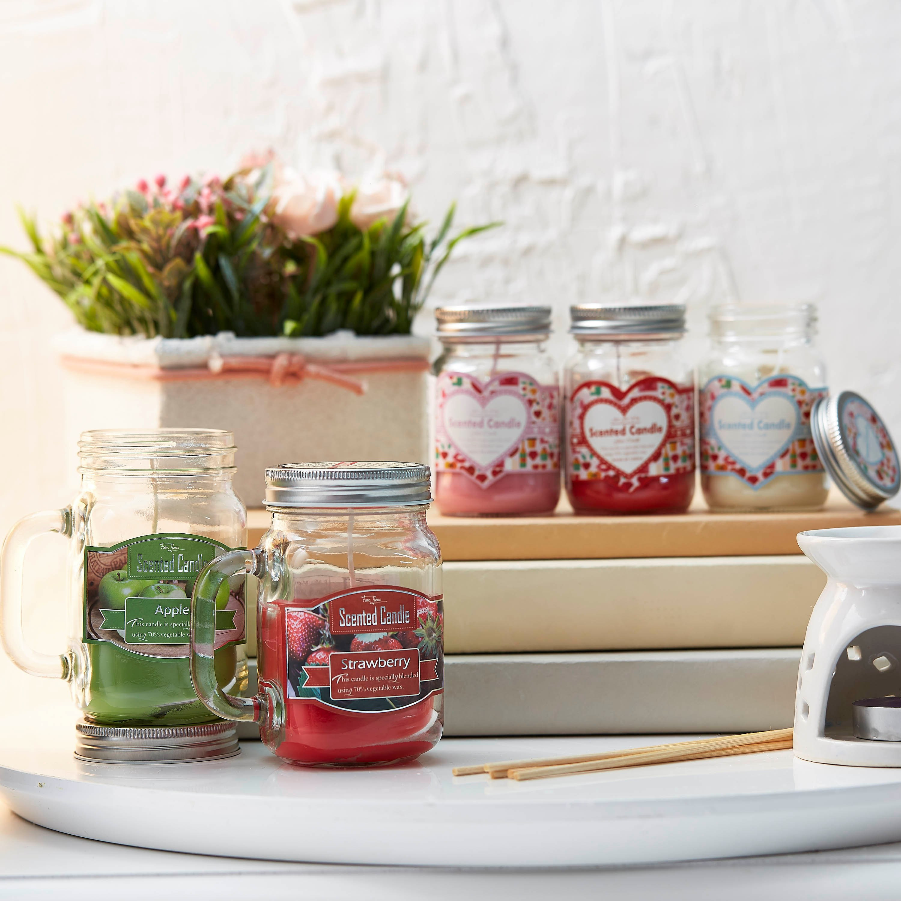 Mia Strawberry Scented Mason Jar Candle - 405 gms-PROMO_HB_AE_B1G1_250925-image-3