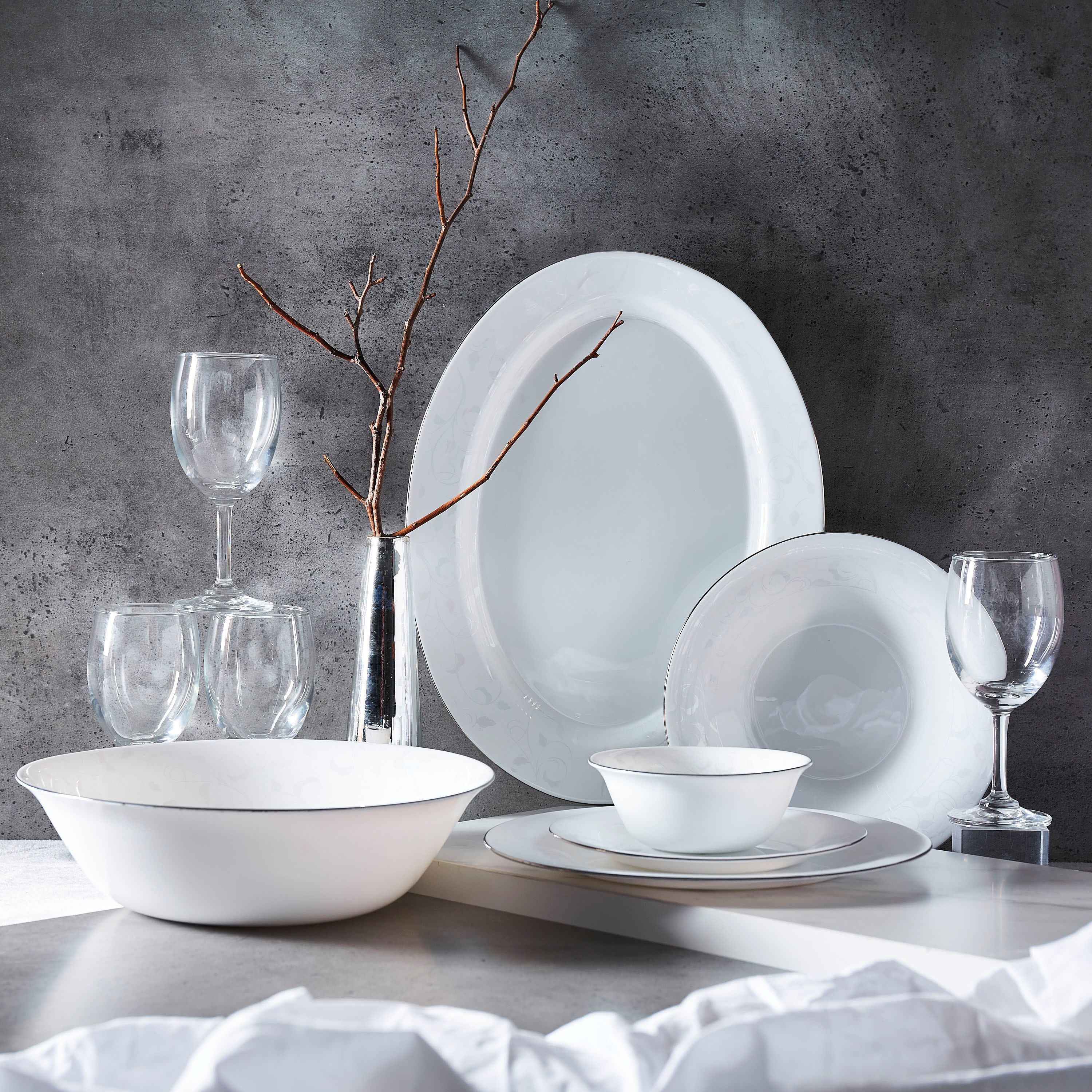 صحن بيضاوي بطبعات أوبالوير من فيكتوريانا - 36 سم-hbxdecorandfurnishings-tabletop-crockery-image-4