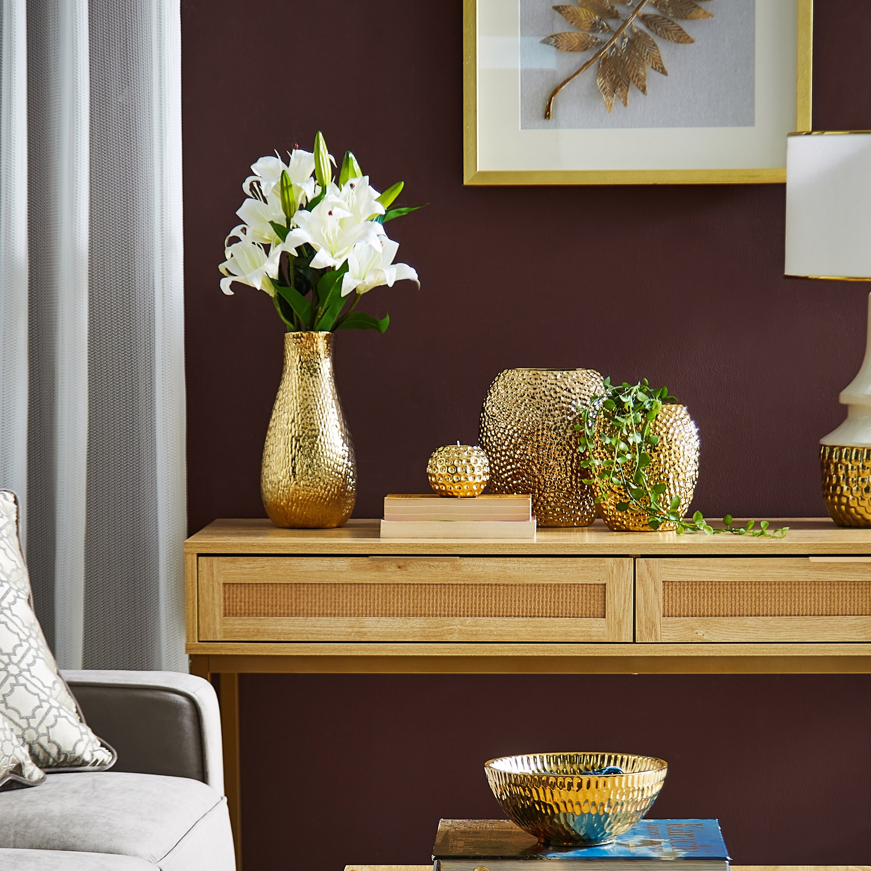 مزهرية سيراميك صغيرة بارزة الملمس من إيلا - 14x14x28 سم-hbxbedroom-decorandaccessories-vases-image-4