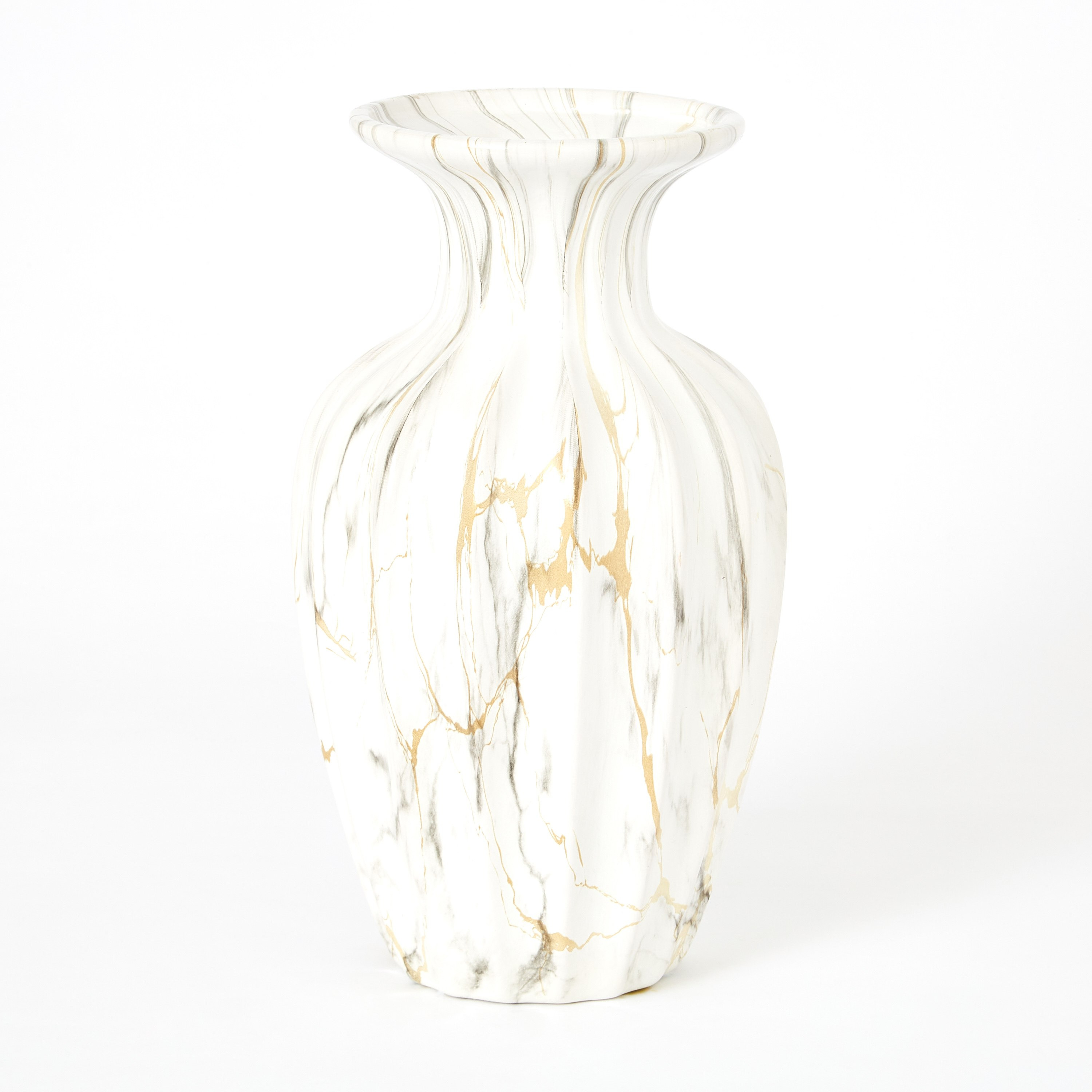 مزهرية ماتاكا صغيرة سيراميك ورخام مضلعة من ديوك - 17 × 17 × 28 سم-hbxbedroom-decorandaccessories-vases-image-5