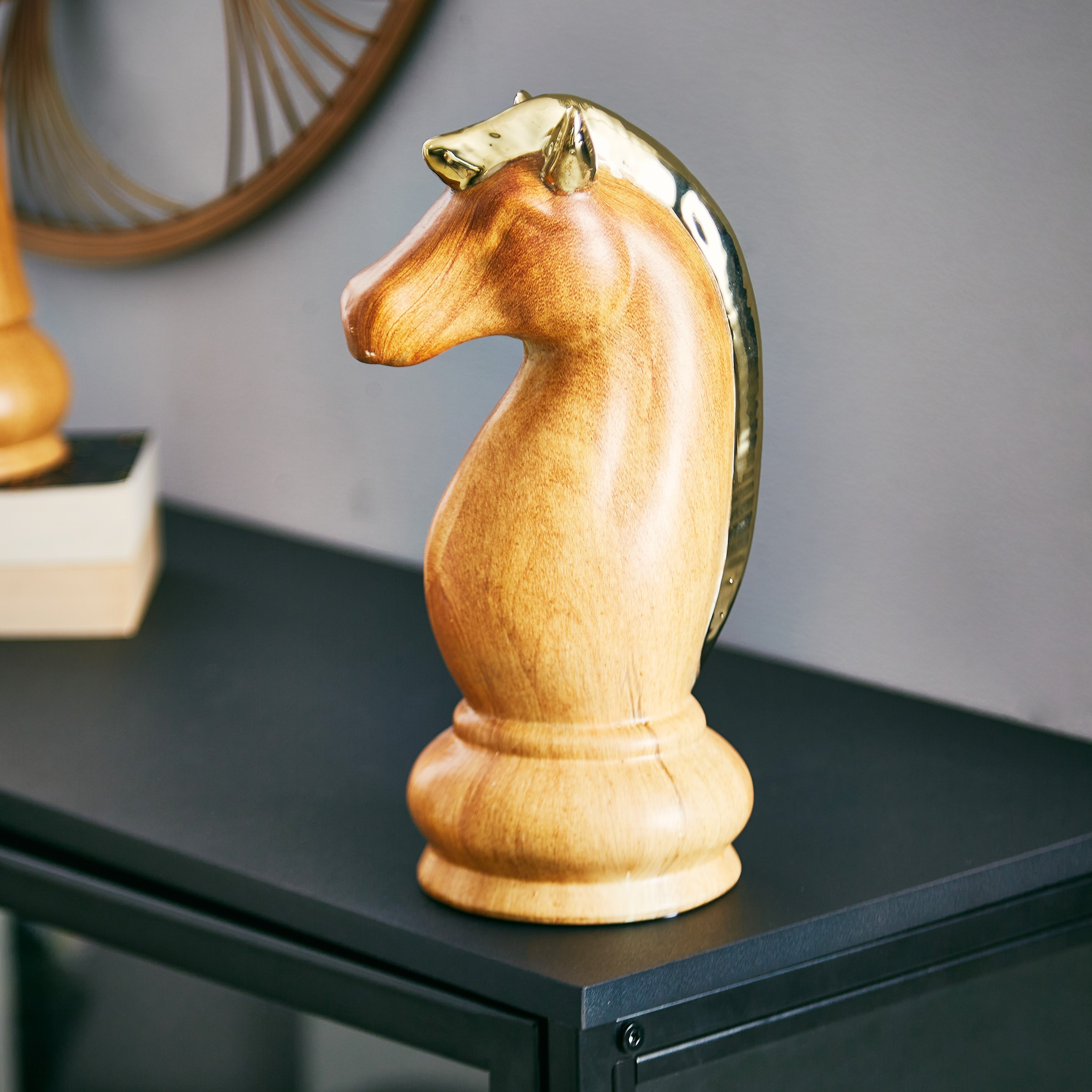 تمثال فارس الشطرنج  من السيراميك من ديوك - 15 × 12.2 × 28.5 سم-hbxhomeware-homedecor-figurinesandornaments-image-1