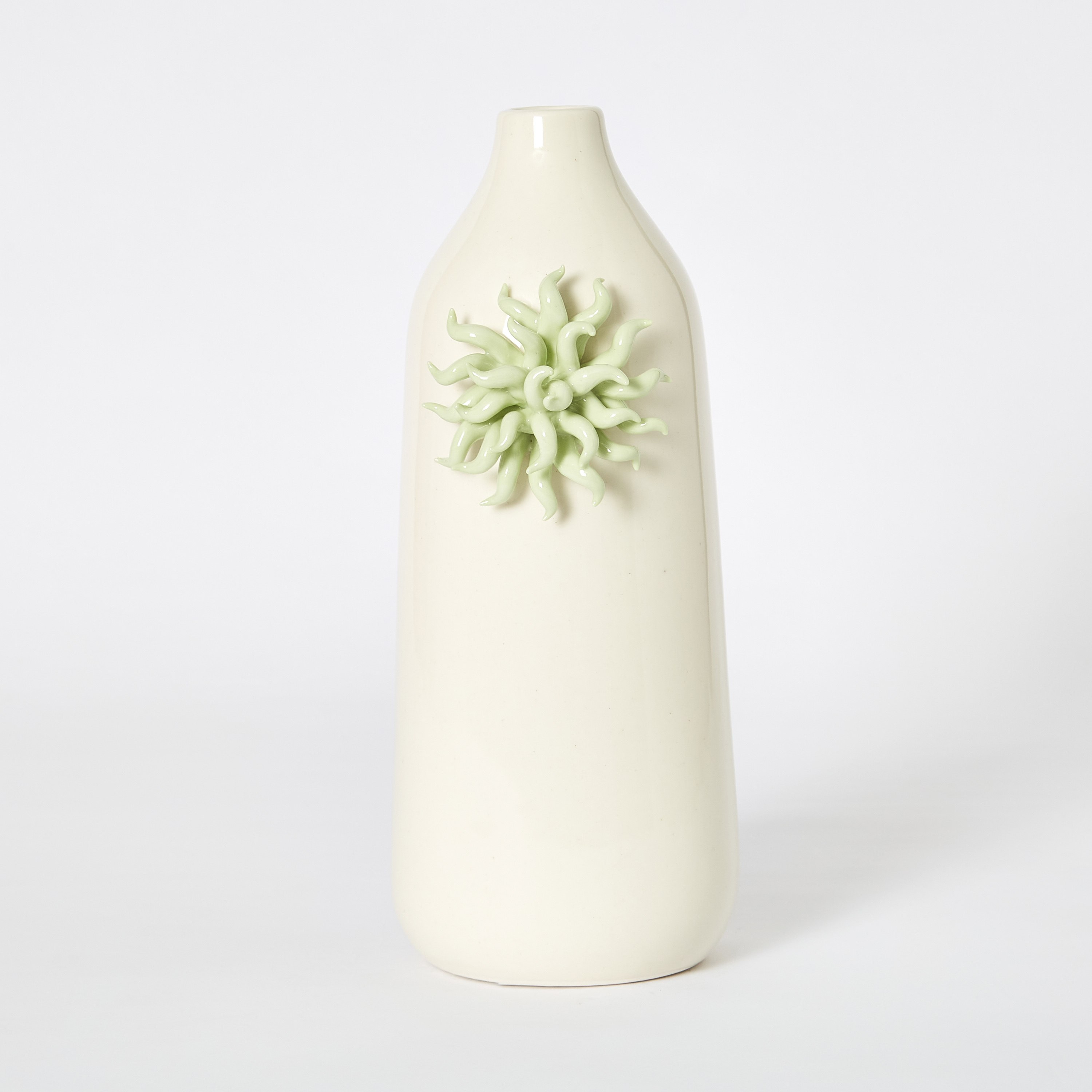 مزهرية طويلة سيراميك ببروش زهرة من ديوك - 13.2x11.2x27.2 سم-hbxbedroom-decorandaccessories-vases-image-5