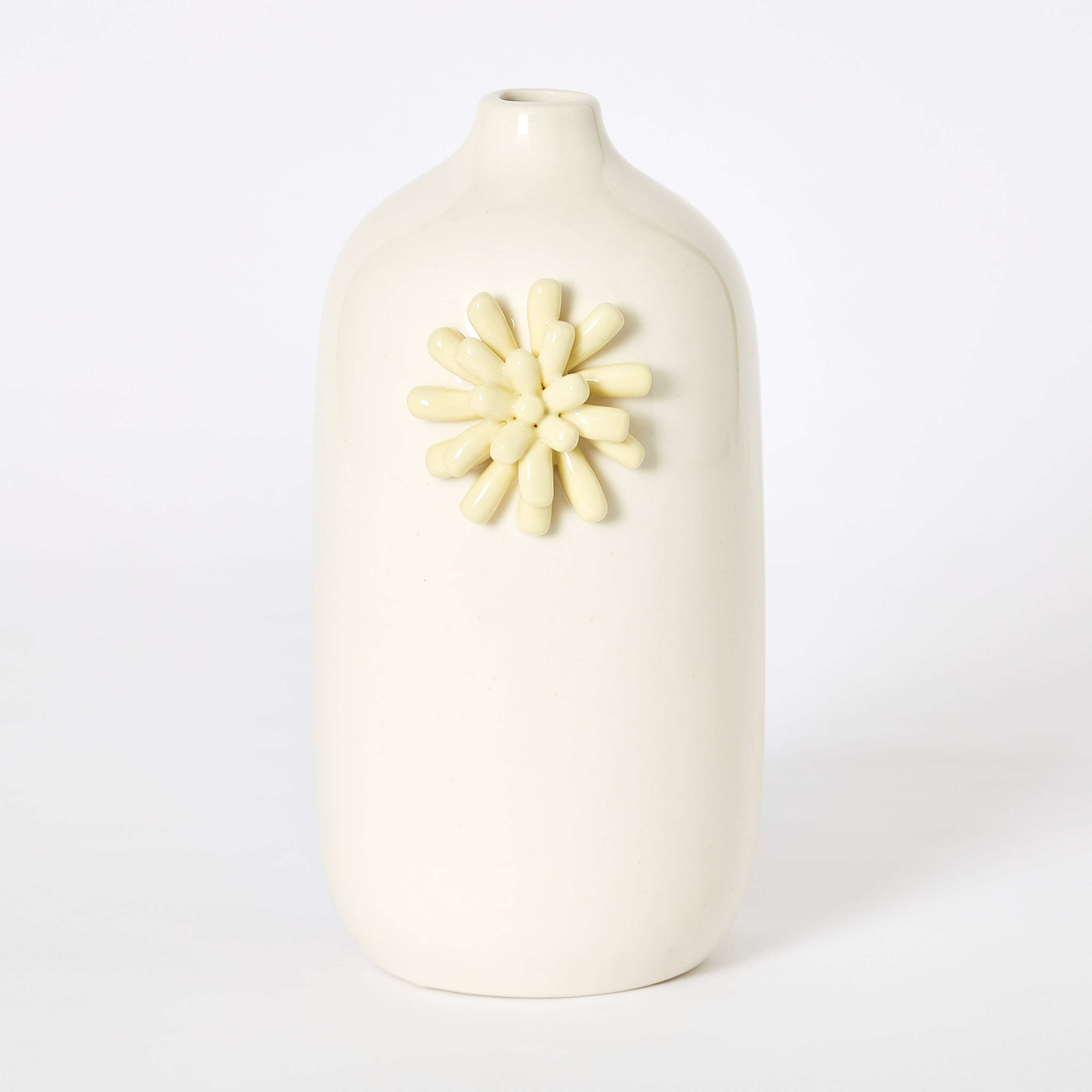 مزهرية سيراميك متوسطة ببروش زهرة من ديوك - 13.5x11.5x22.2 سم-hbxbedroom-decorandaccessories-vases-image-5