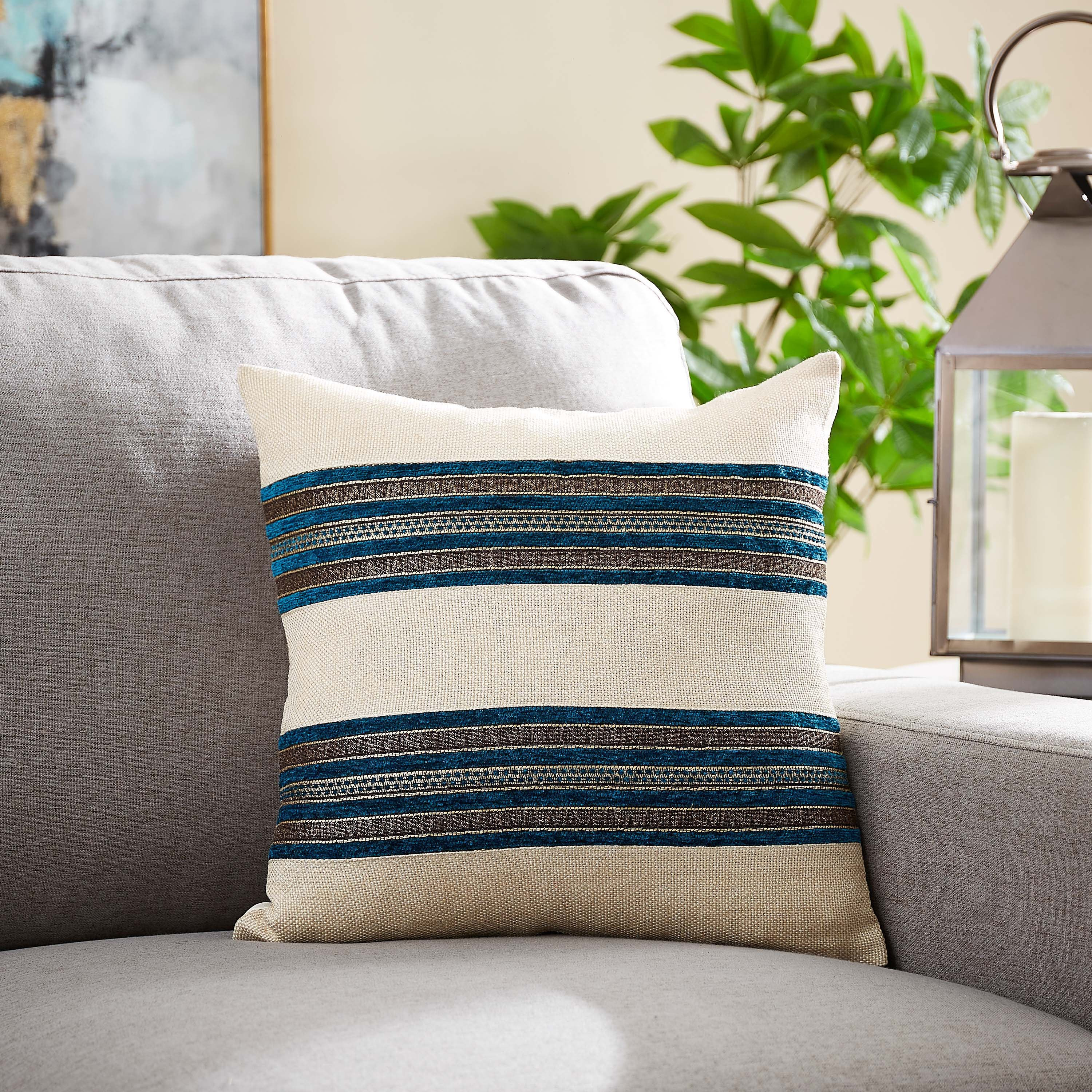 Jayden Patchwork Stripe Cushion Cover - 45x45 cm-hbxhomeware-cushionsandcovers-cushioncovers-image-1