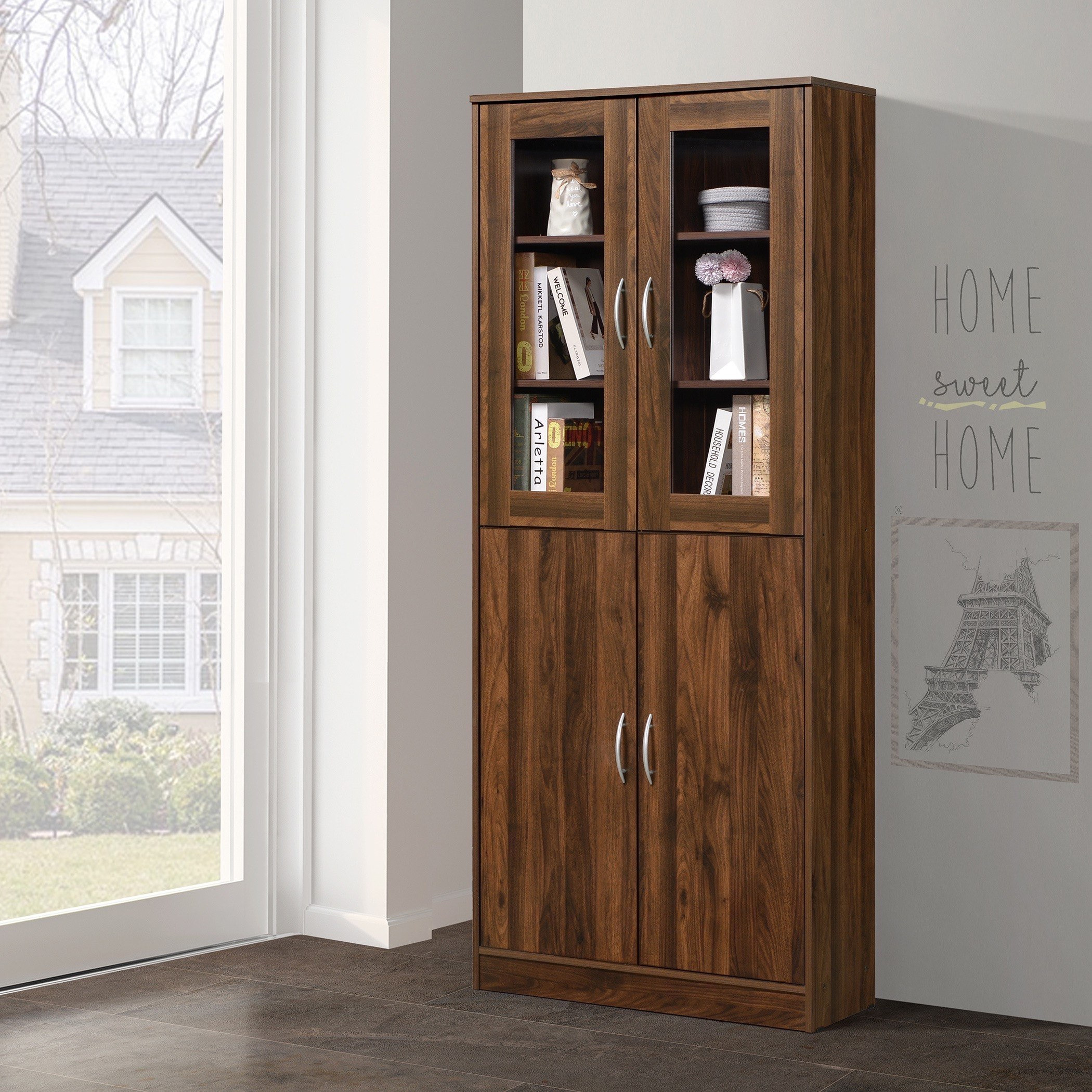 خزانة كتب بـ 4 أبواب من ميلودي-hbxfurniture-office-bookcases-image-1