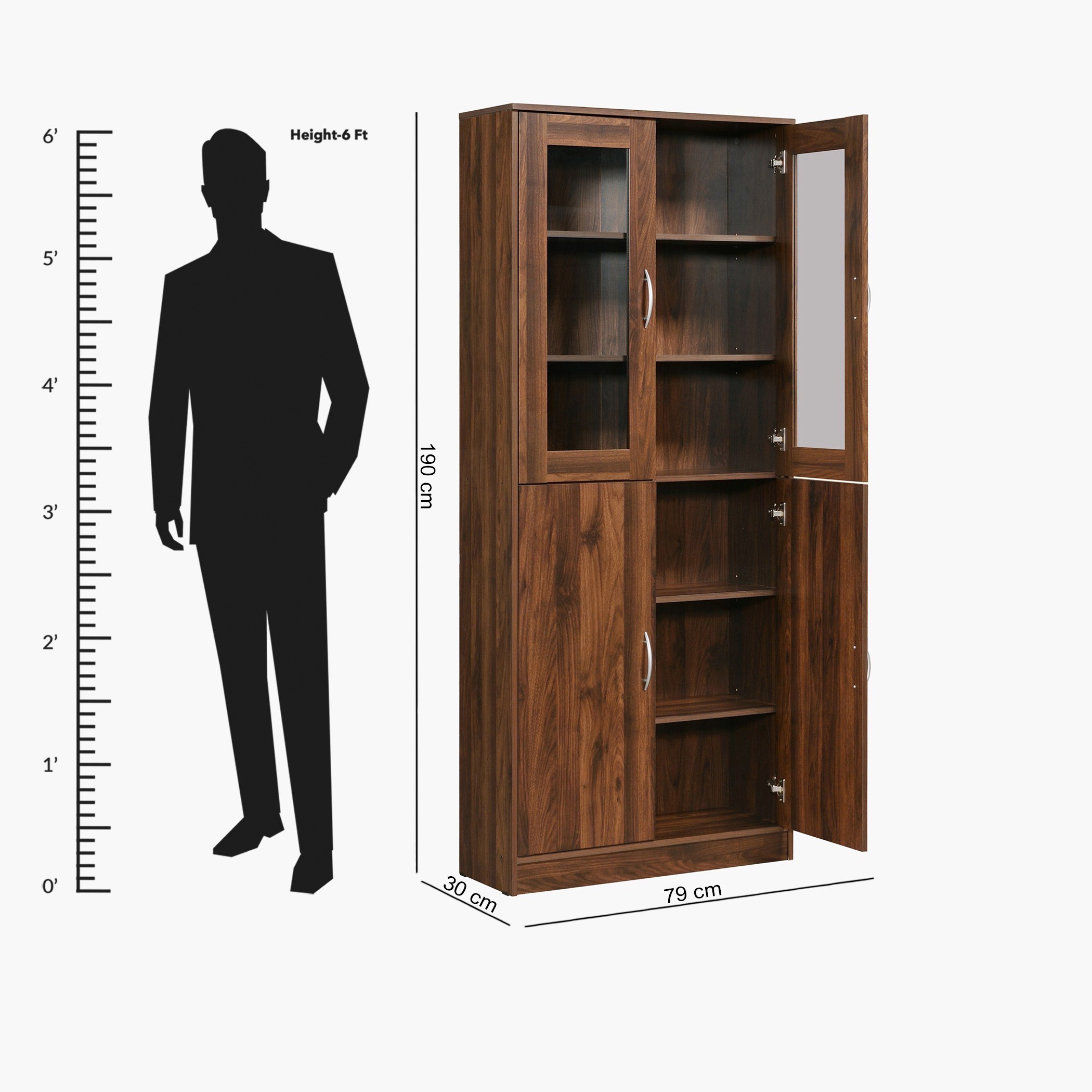 خزانة كتب بـ 4 أبواب من ميلودي-hbxfurniture-office-bookcases-image-5