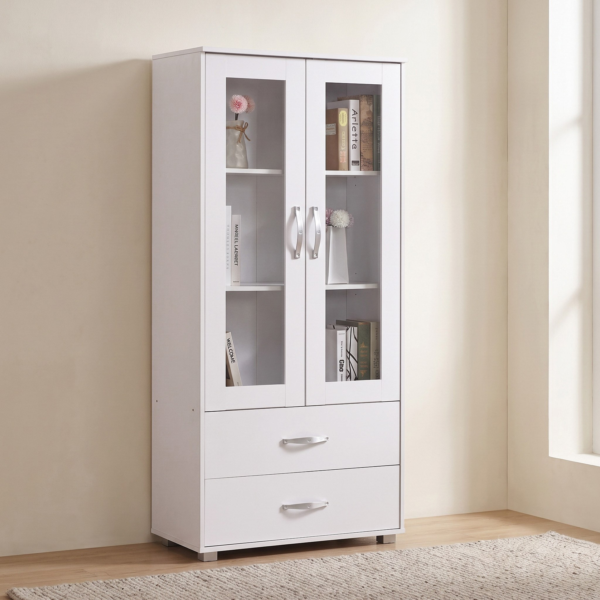 Kairo 2-Door Showcase with 2 Drawers-hbxfurniture-office-bookcases-image-1