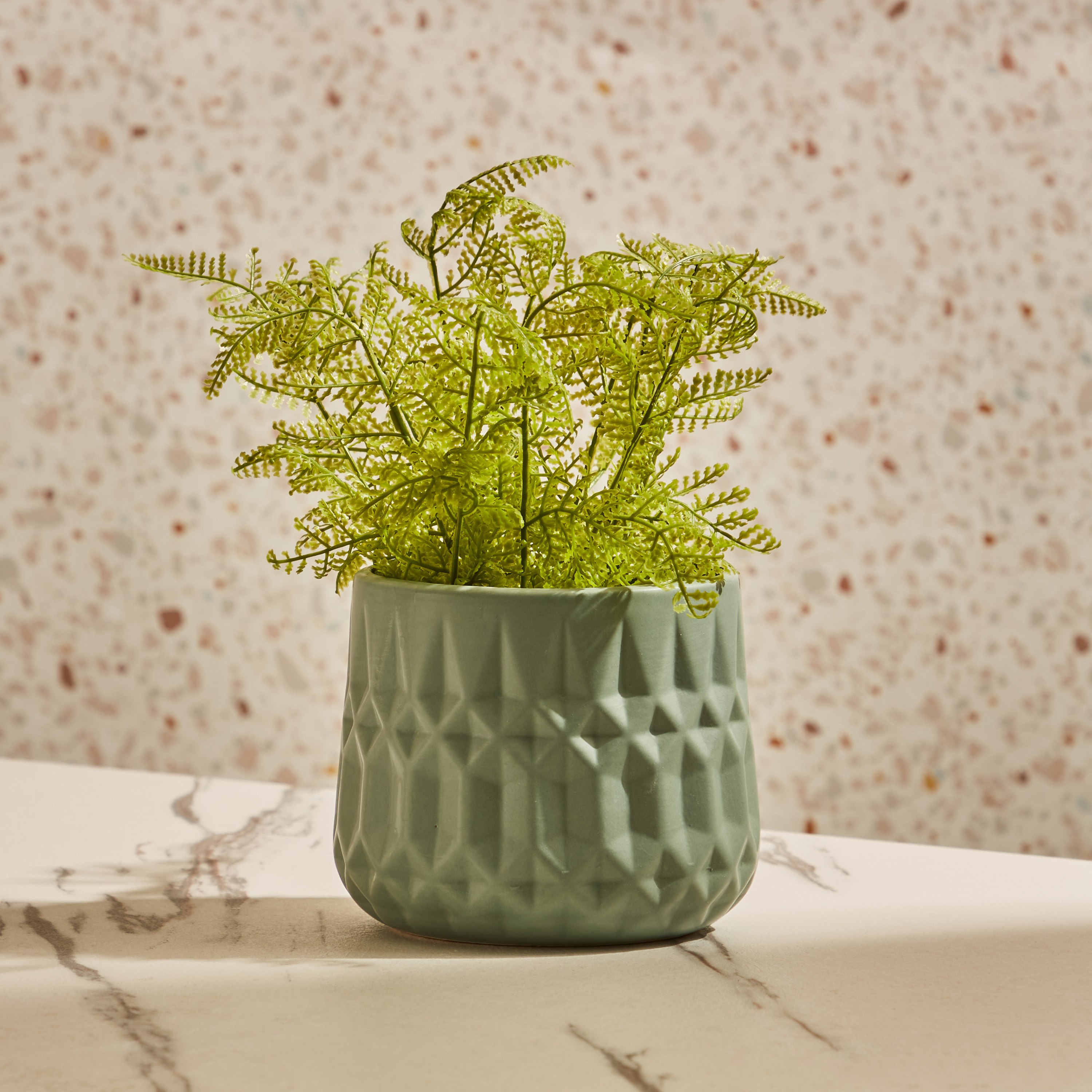 إناء زرع سيراميك ماسي الملمس من كيارا - 14x14x12 سم-PROMO_HB_AE_B1G1_250925-image-1