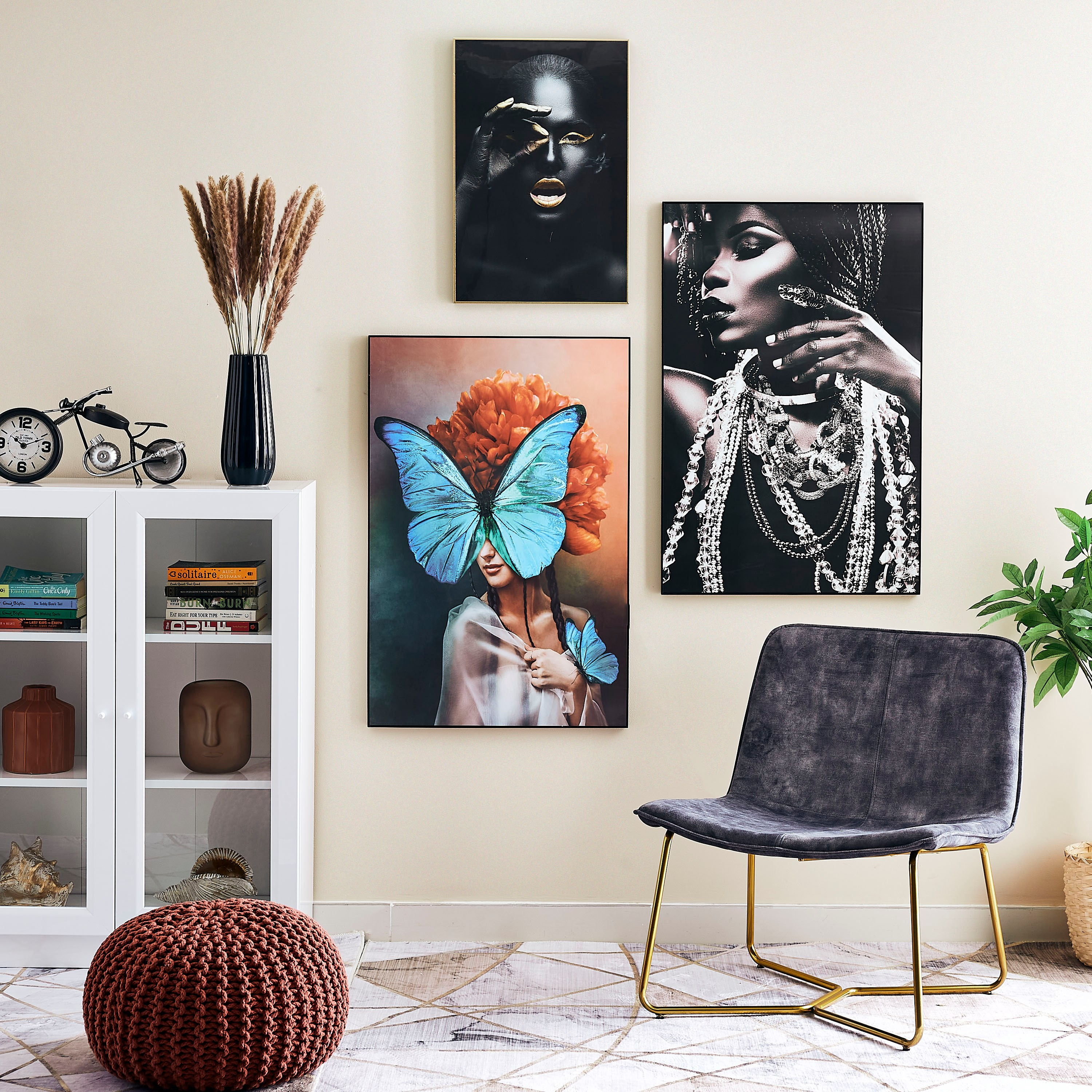 لوحة مؤطّرة لامعة بألواح ليفية متوسطة الكثافة بتصميم سيدة من بيترا - 60x3x90 سم-PROMO_HB_AE_B1G1_250925-image-4