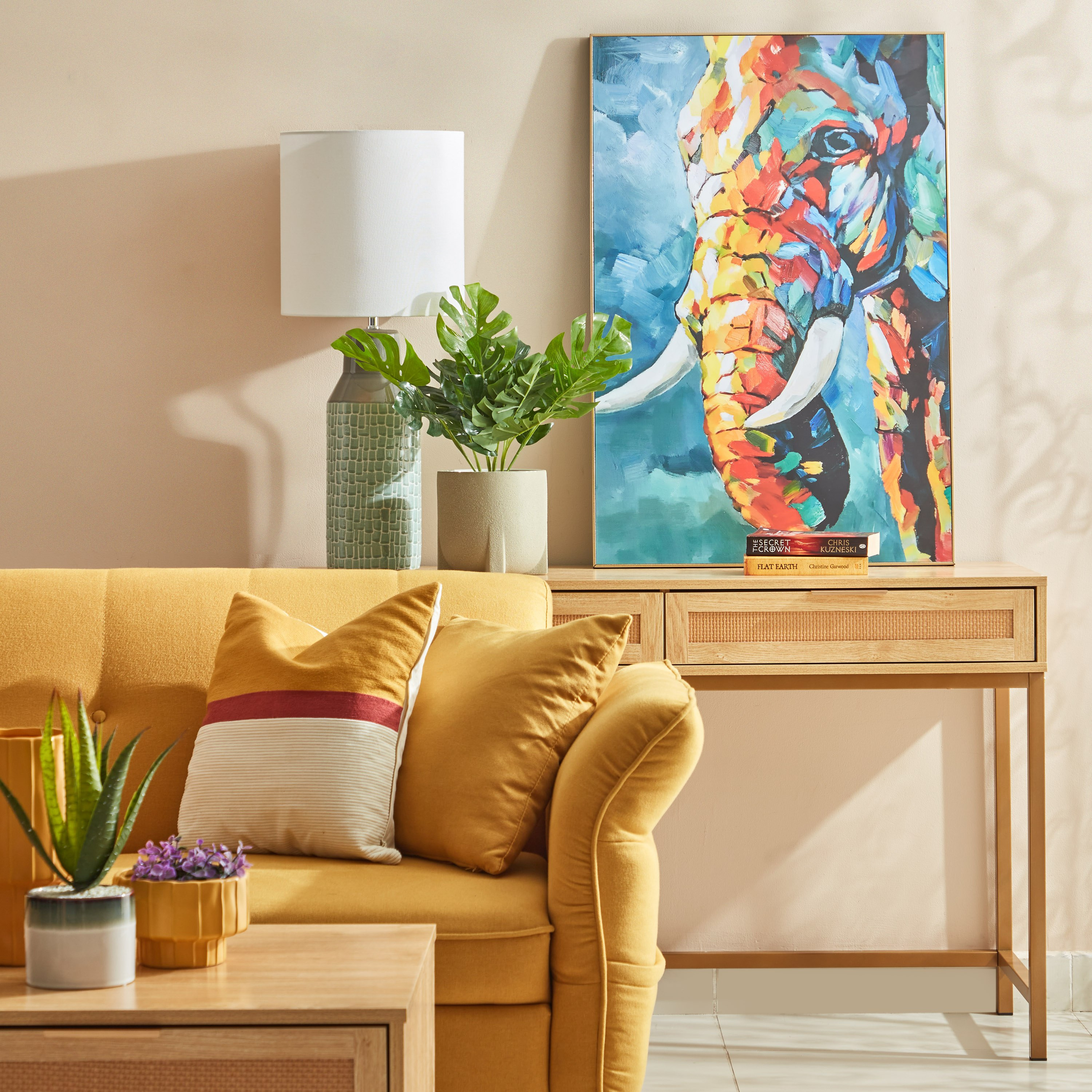 Petra Elephant Face Glossy MDF Framed Picture - 60x3x90 cm-hbxhomeware-hbxdecorandfurnishings-image-4