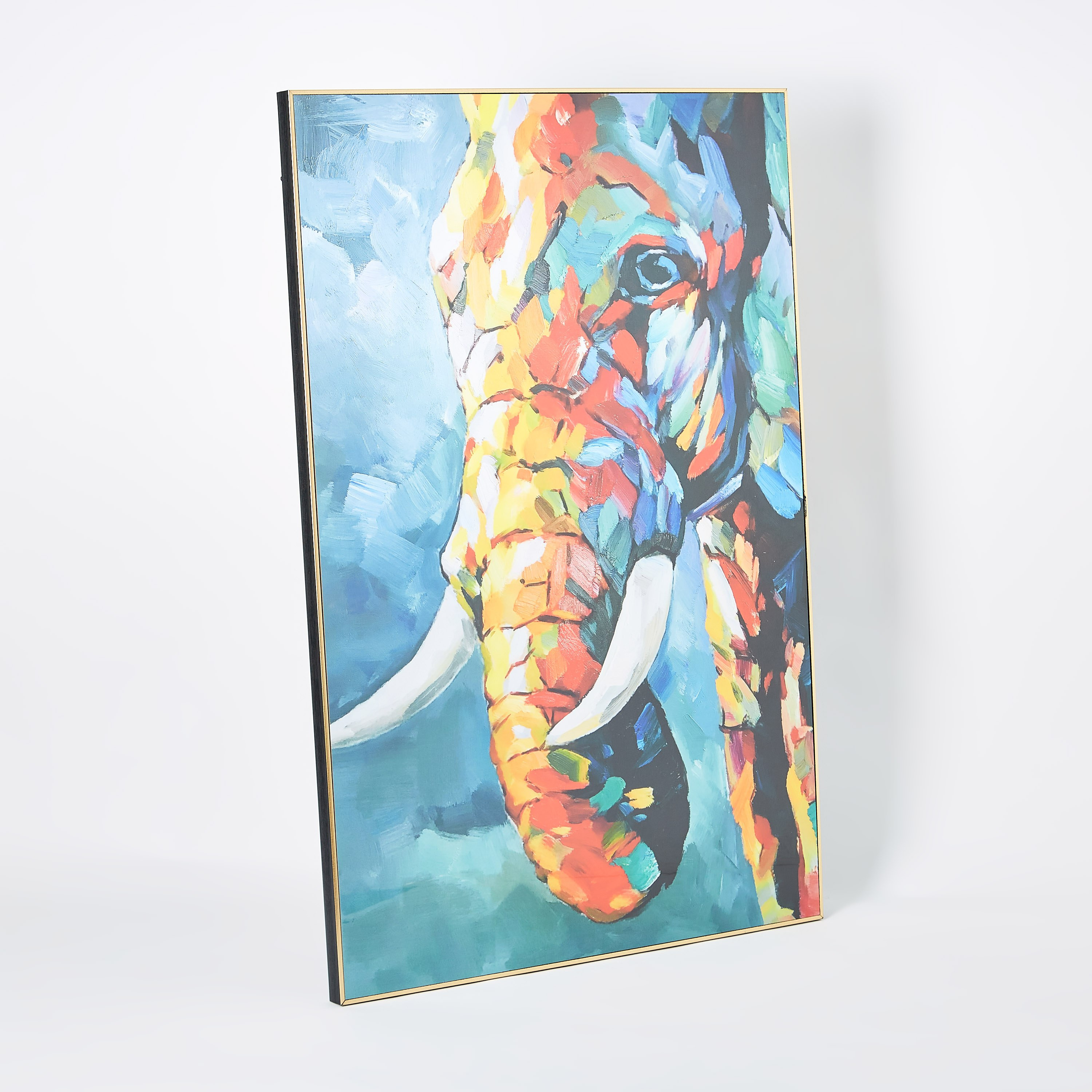 Petra Elephant Face Glossy MDF Framed Picture - 60x3x90 cm-hbxhomeware-hbxdecorandfurnishings-image-5