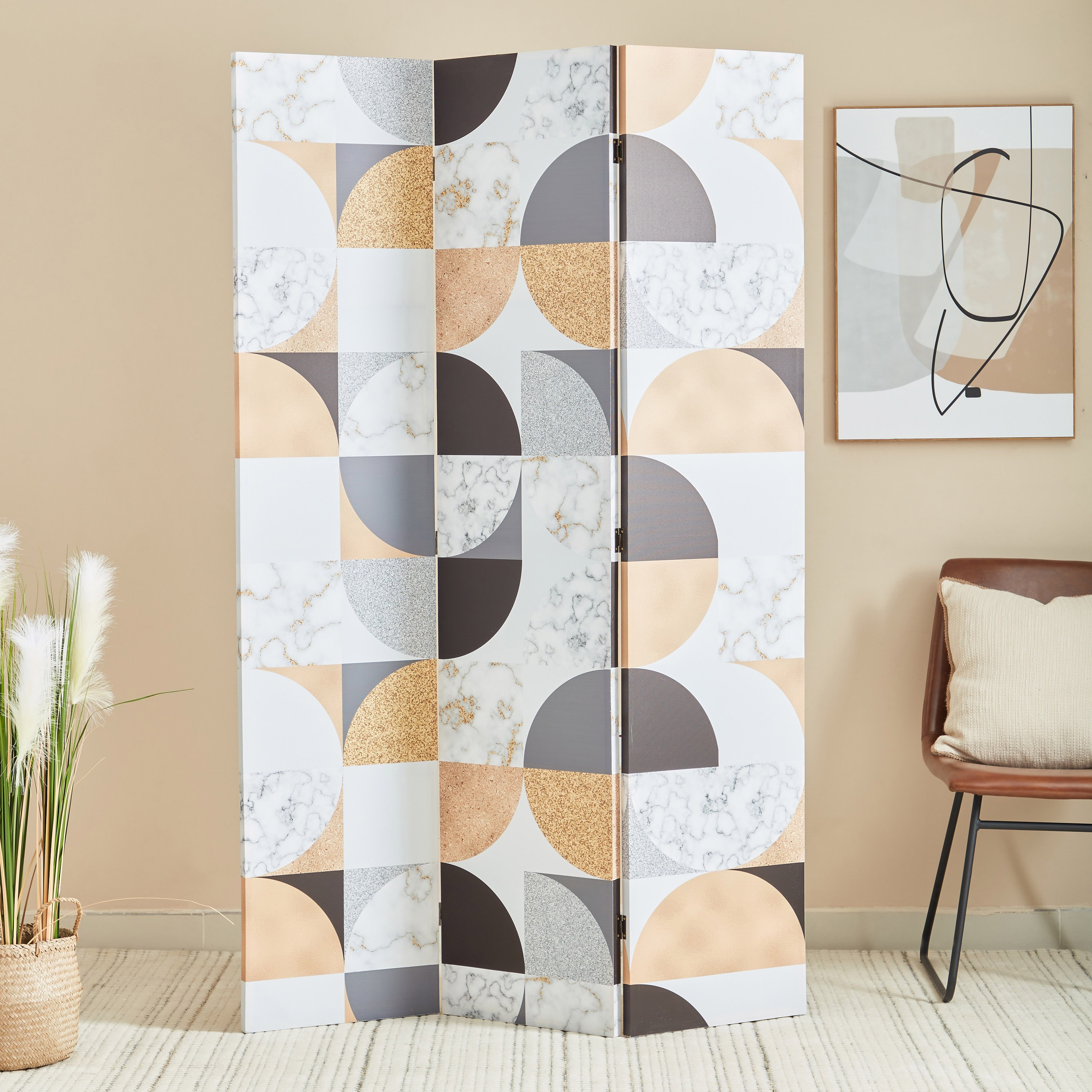 شاشة قابلة للطي ثلاثية الألواح بطبعات أنماط دائرية من بترا - 120x3x180 سم-PROMO_HB_AE_B1G1_250925-image-1