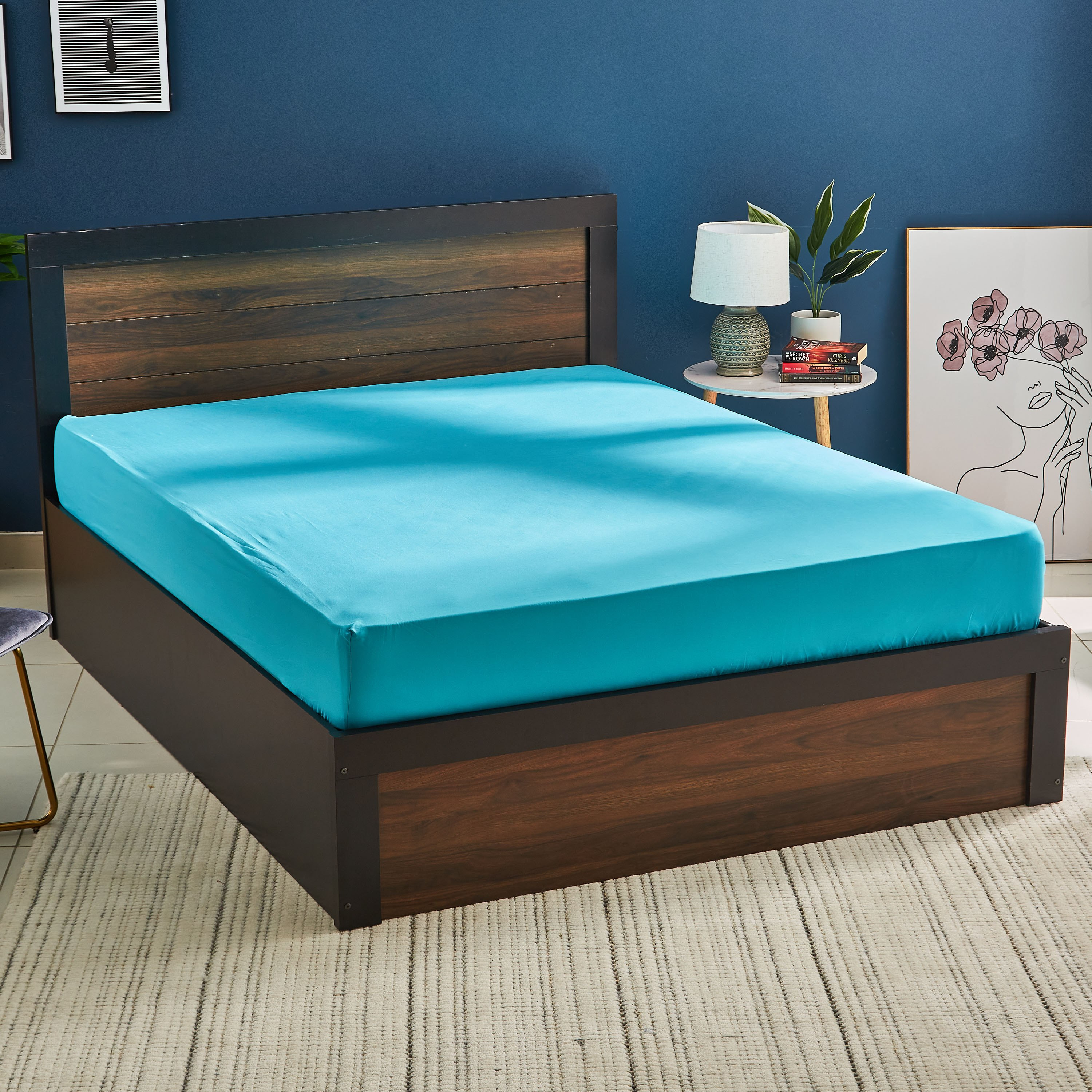 شرشف مطاطي كينج سادة من الألياف الدقيقة من ديربي - 180x200+25 سم-hbxhomeware-hbxbedroom-image-1