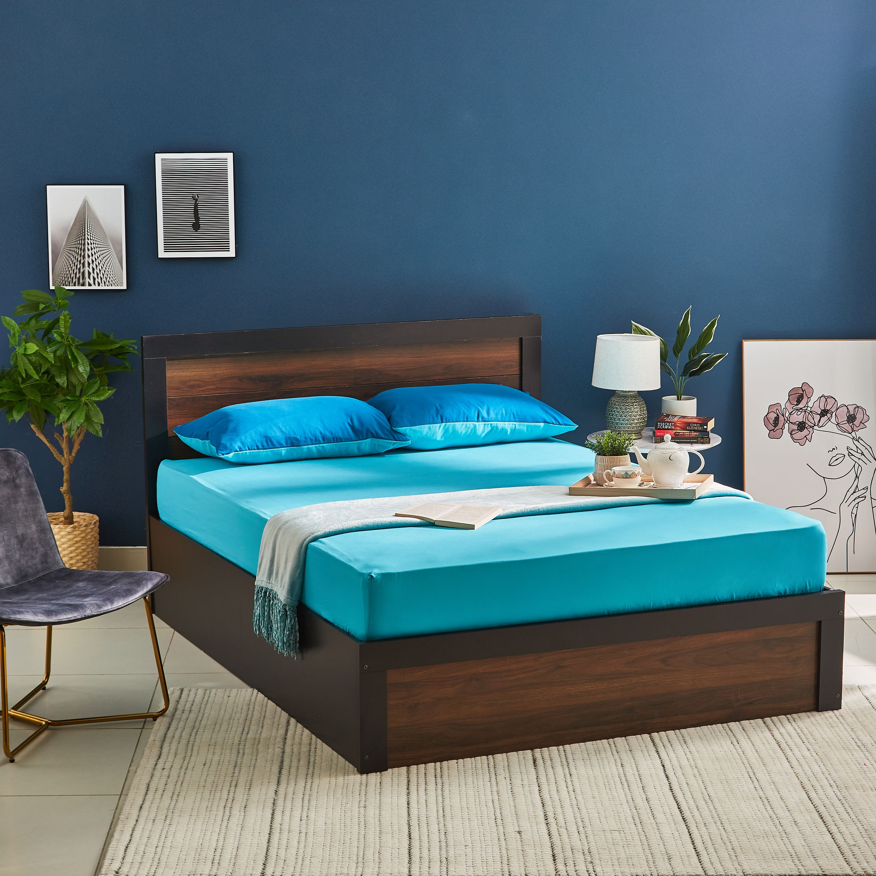 شرشف مطاطي كينج سادة من الألياف الدقيقة من ديربي - 180x200+25 سم-hbxhomeware-hbxbedroom-image-6
