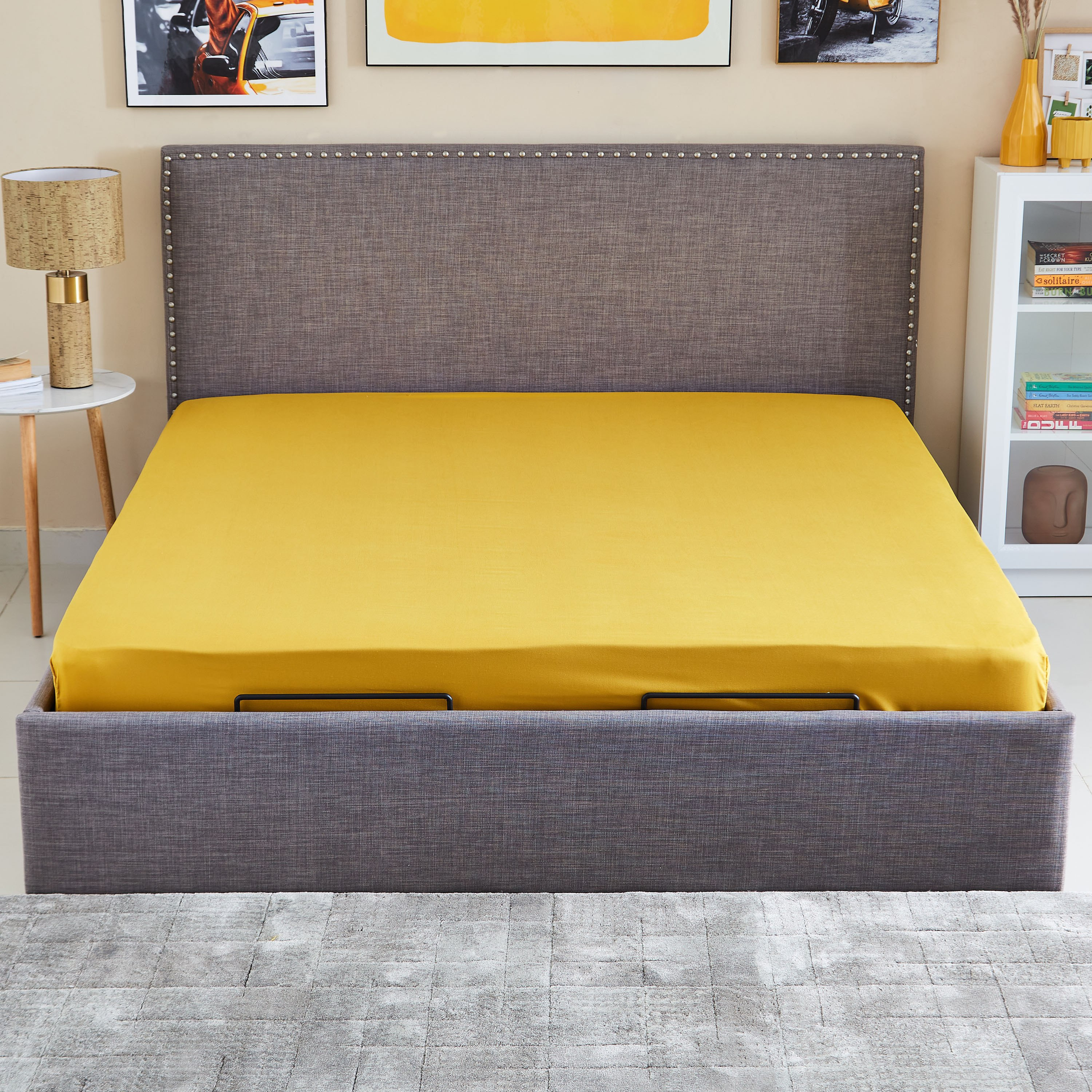 شرشف مطاطي كينج سادة من الألياف الدقيقة من ديربي - 180x200+25 سم-hbxhomeware-hbxbedroom-image-3