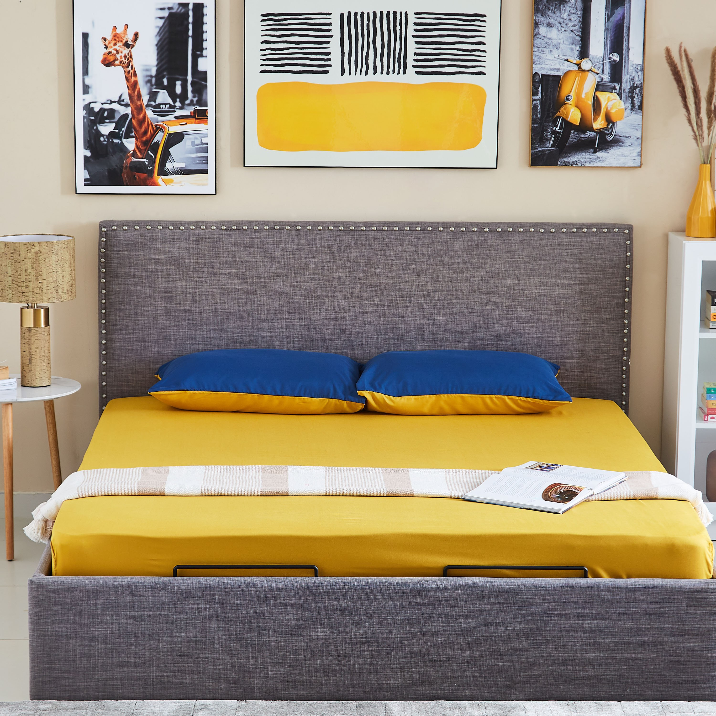 شرشف مطاطي كينج سادة من الألياف الدقيقة من ديربي - 180x200+25 سم-hbxhomeware-hbxbedroom-image-6