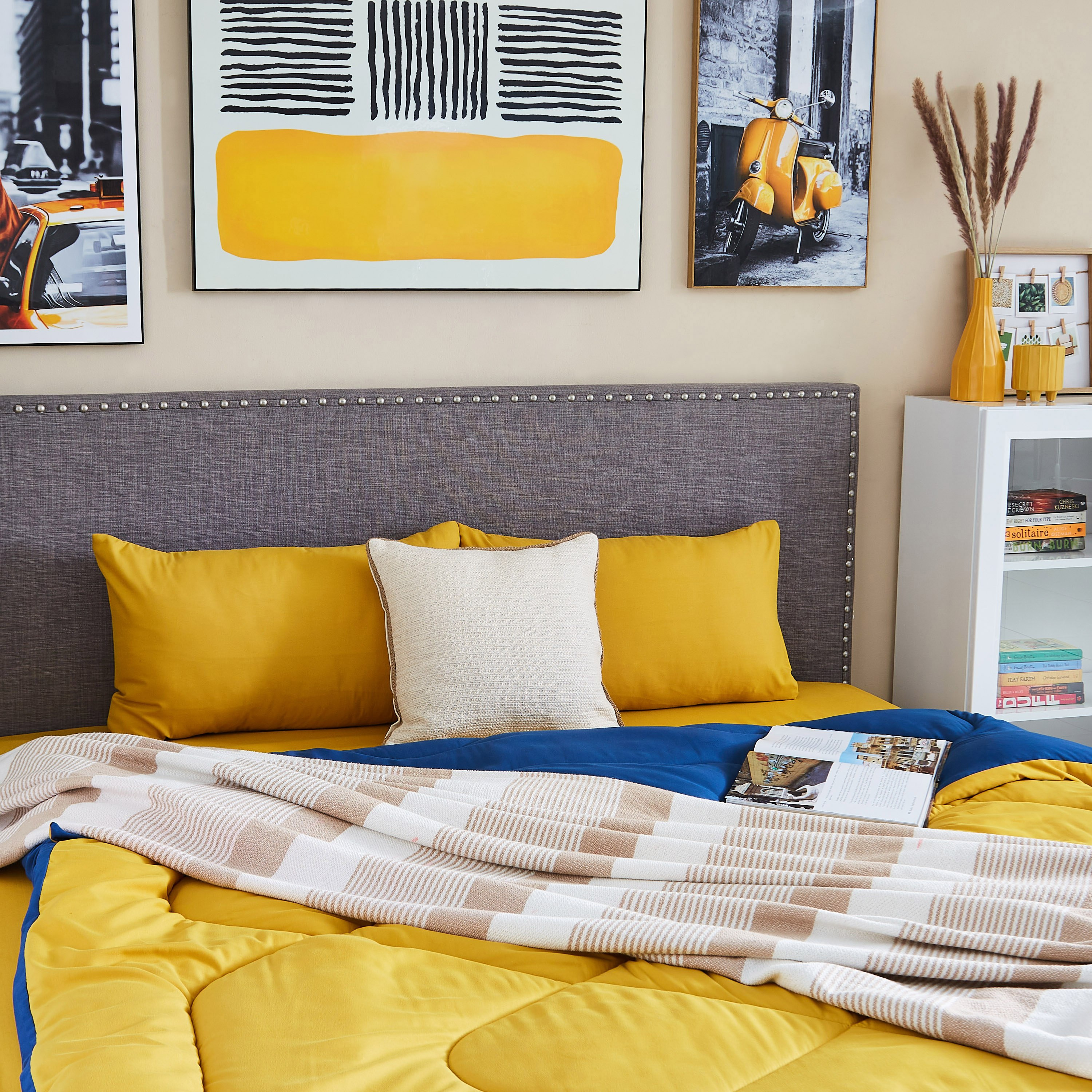 طقم غطاء وسادة سادة من الألياف الدقيقة قطعتين من ديربي - 45x70 سم-hbxhomeware-hbxbedroom-image-4