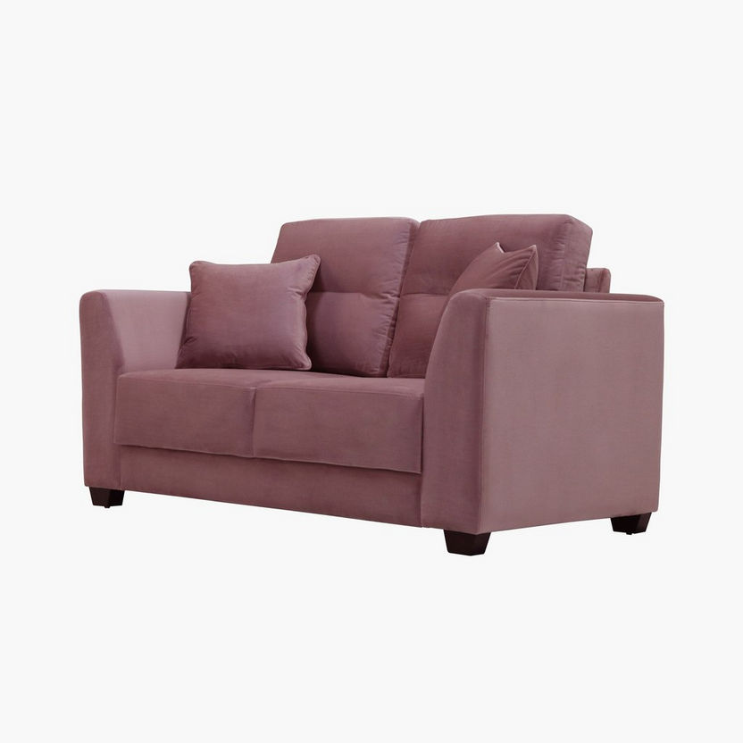 Wedge 2-Seater Velvet Sofa with 2 Cushions-Sofas-image-1