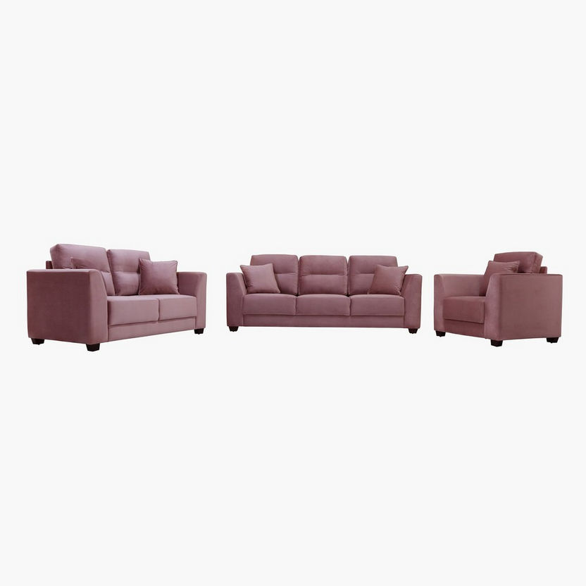 Wedge 2-Seater Velvet Sofa with 2 Cushions-Sofas-image-3