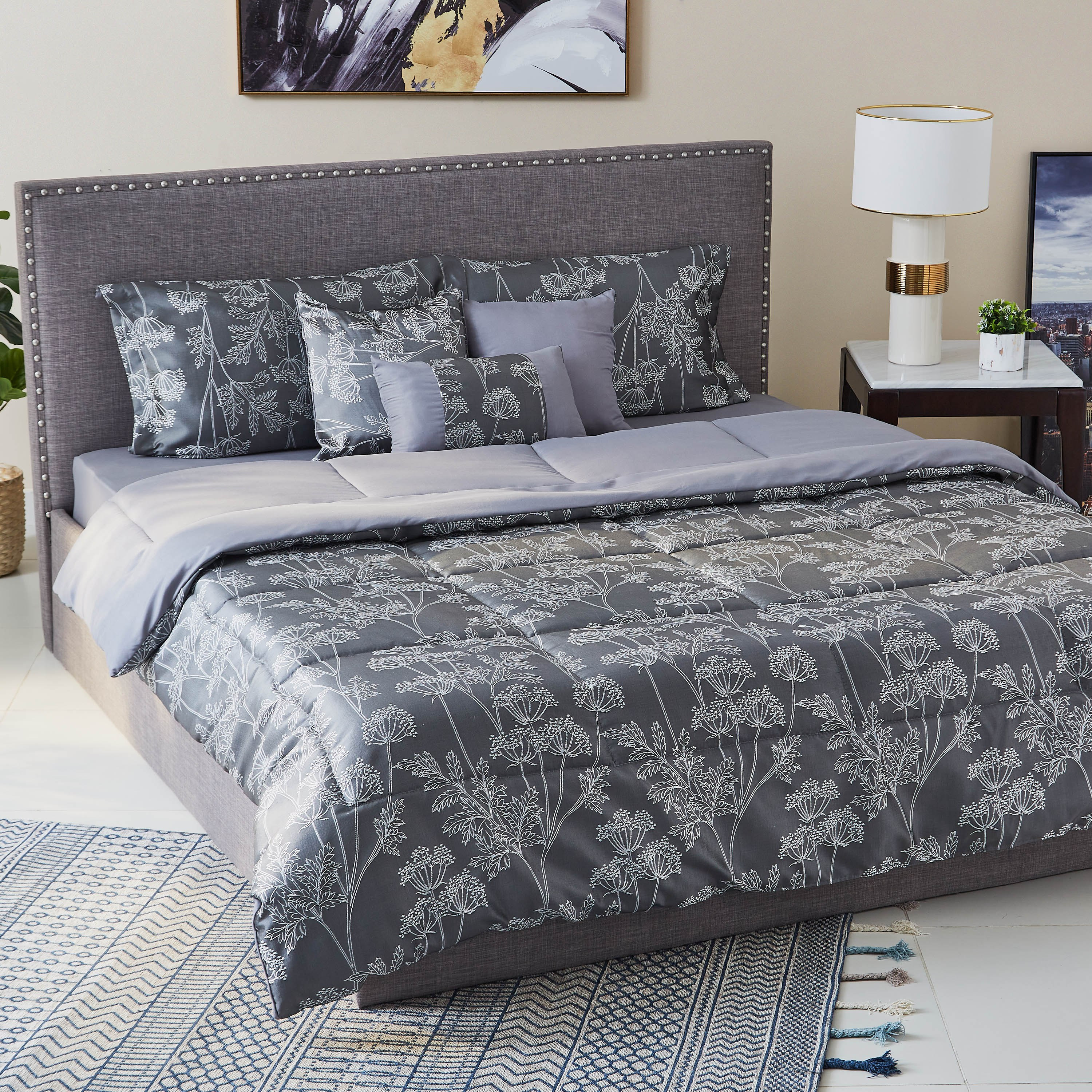 طقم لحاف سوبر كينج جاكار 7 قطع من فاونا - 240x260 سم-hbxhomeware-hbxdecorandfurnishings-image-1