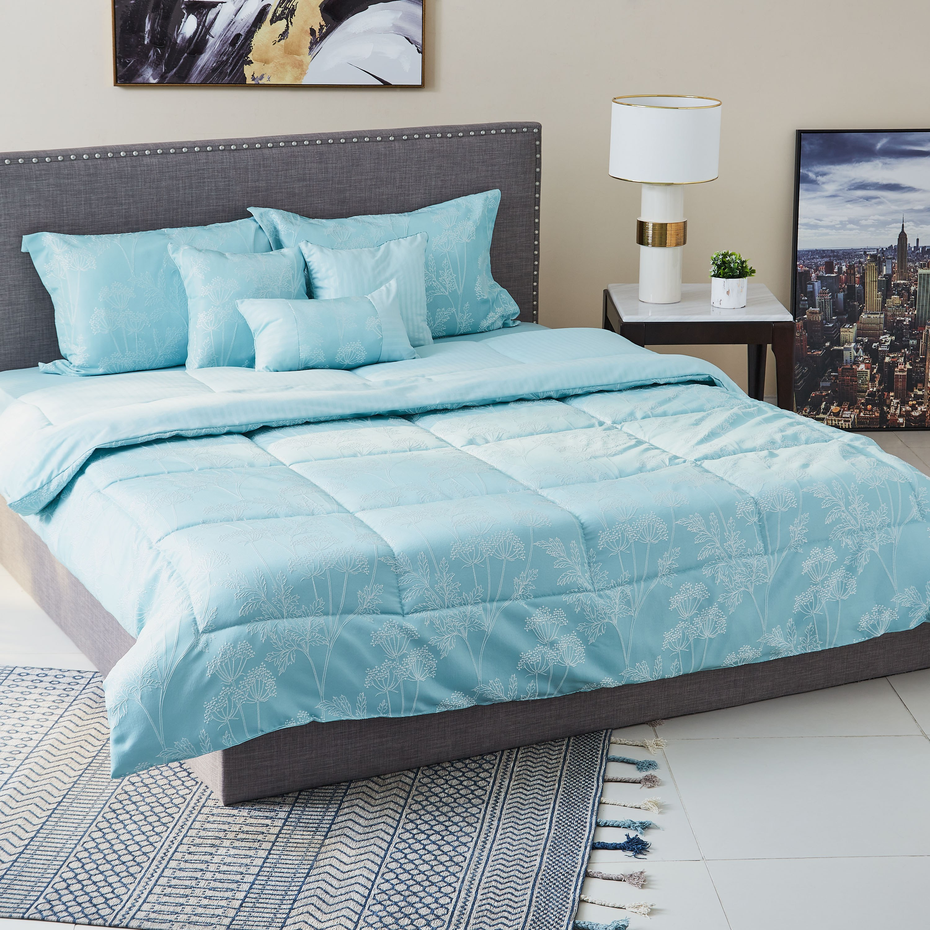 طقم لحاف سوبر كينج جاكار 7 قطع من فاونا - 240x260 سم-hbxhomeware-hbxdecorandfurnishings-image-1
