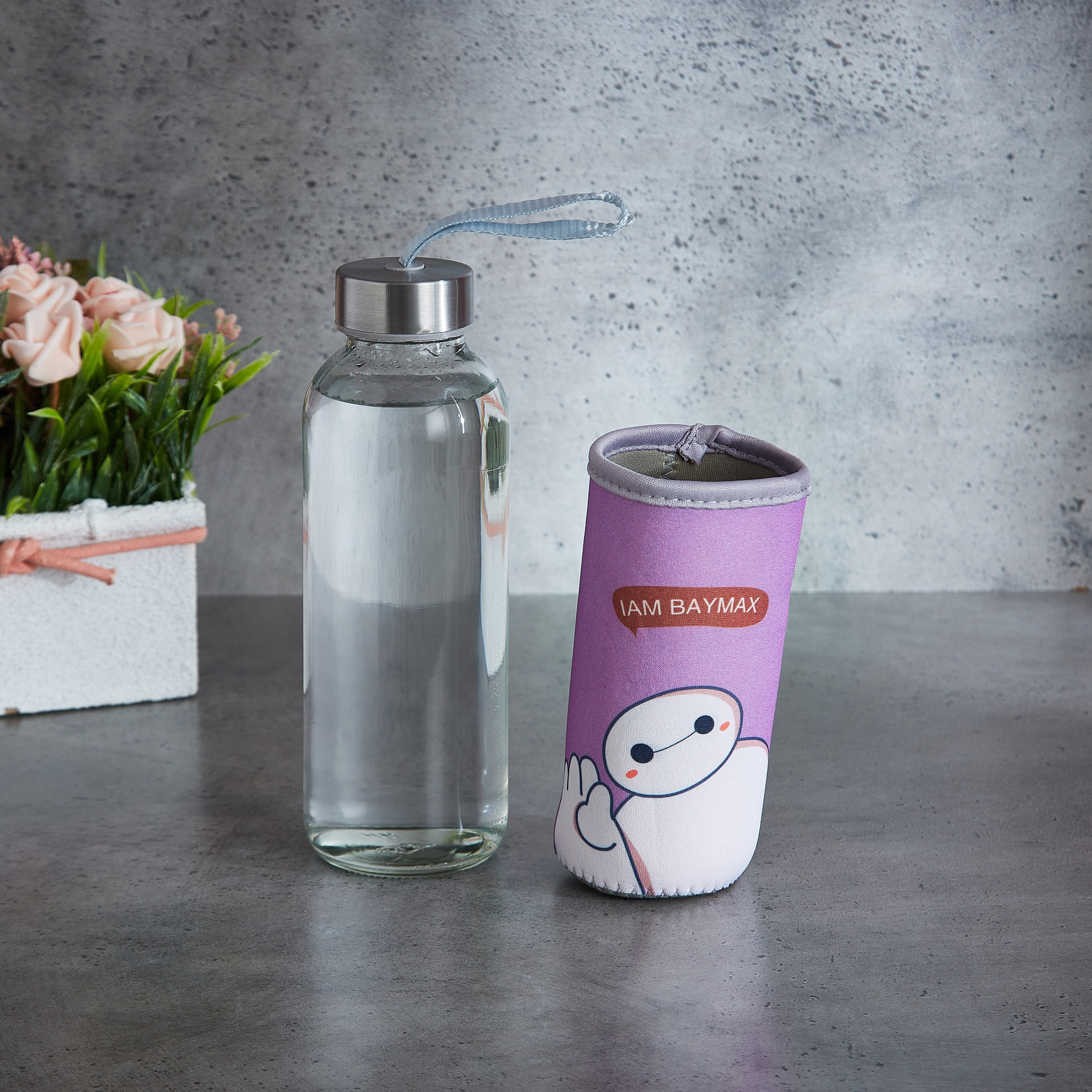 قارورة مياه زجاجية مع جراب - 400 مل-hbxhomeware-hbxkitchen-image-2