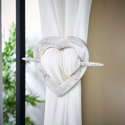 Heart Wooden Tie Back - 17.5 cm-Tie Backs and Tassels-image-0