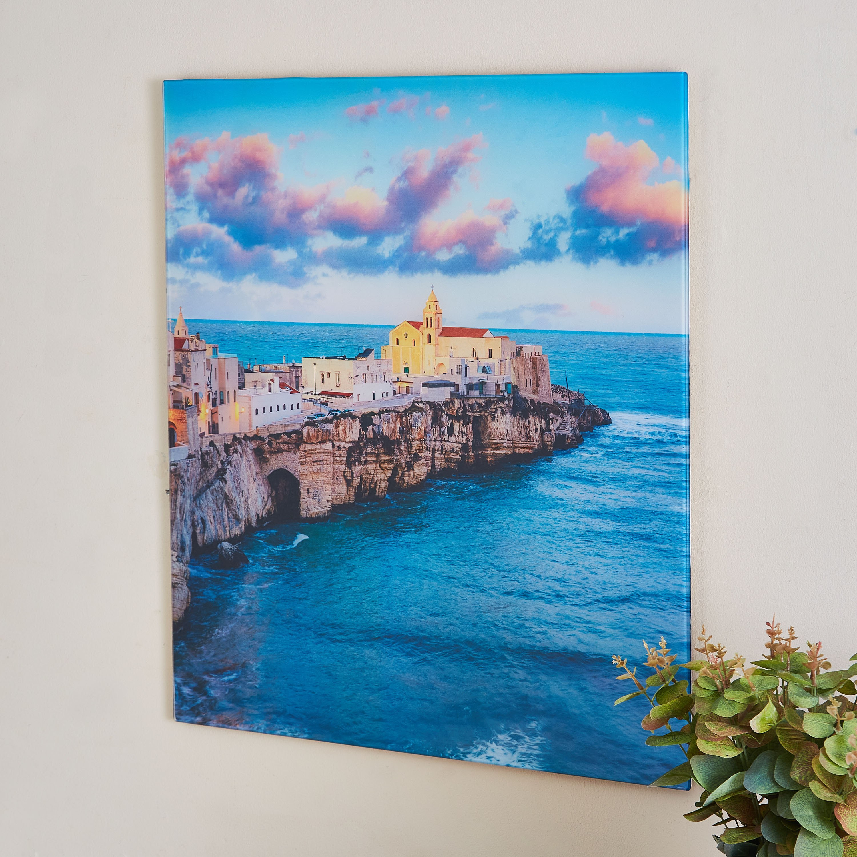 لوحة جدارية من الزجاج المعالج حرارياً لتصميم مدينة بالقرب من بحر من كلود - 60x1x60 سم-PROMO_HB_SA_SETFOR1299_270826-image-2