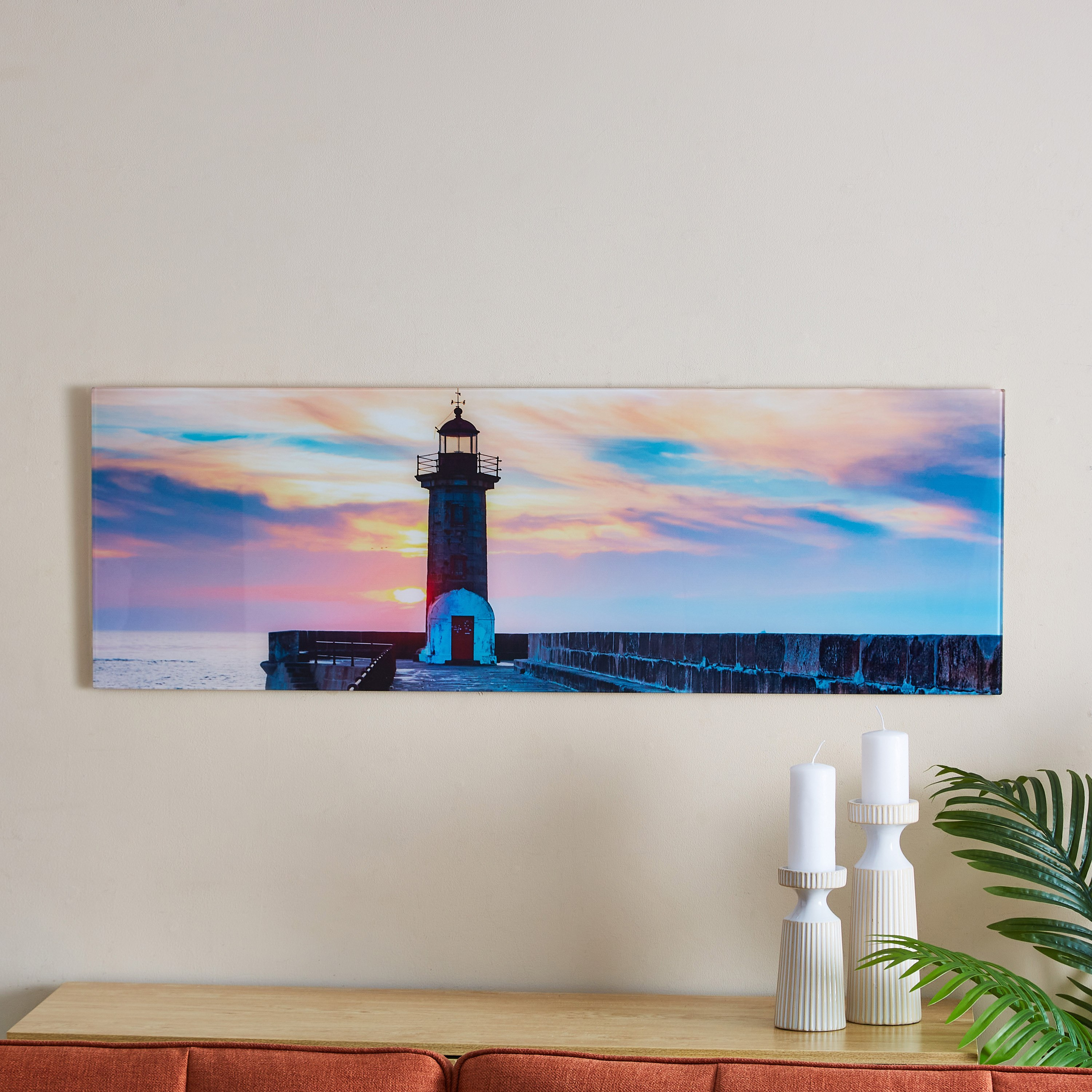 لوحة جدارية من الزجاج المعالج حرارياً لتصميم منارة من كلود - 120x1x40 سم-hbxhomeware-hbxdecorandfurnishings-image-1
