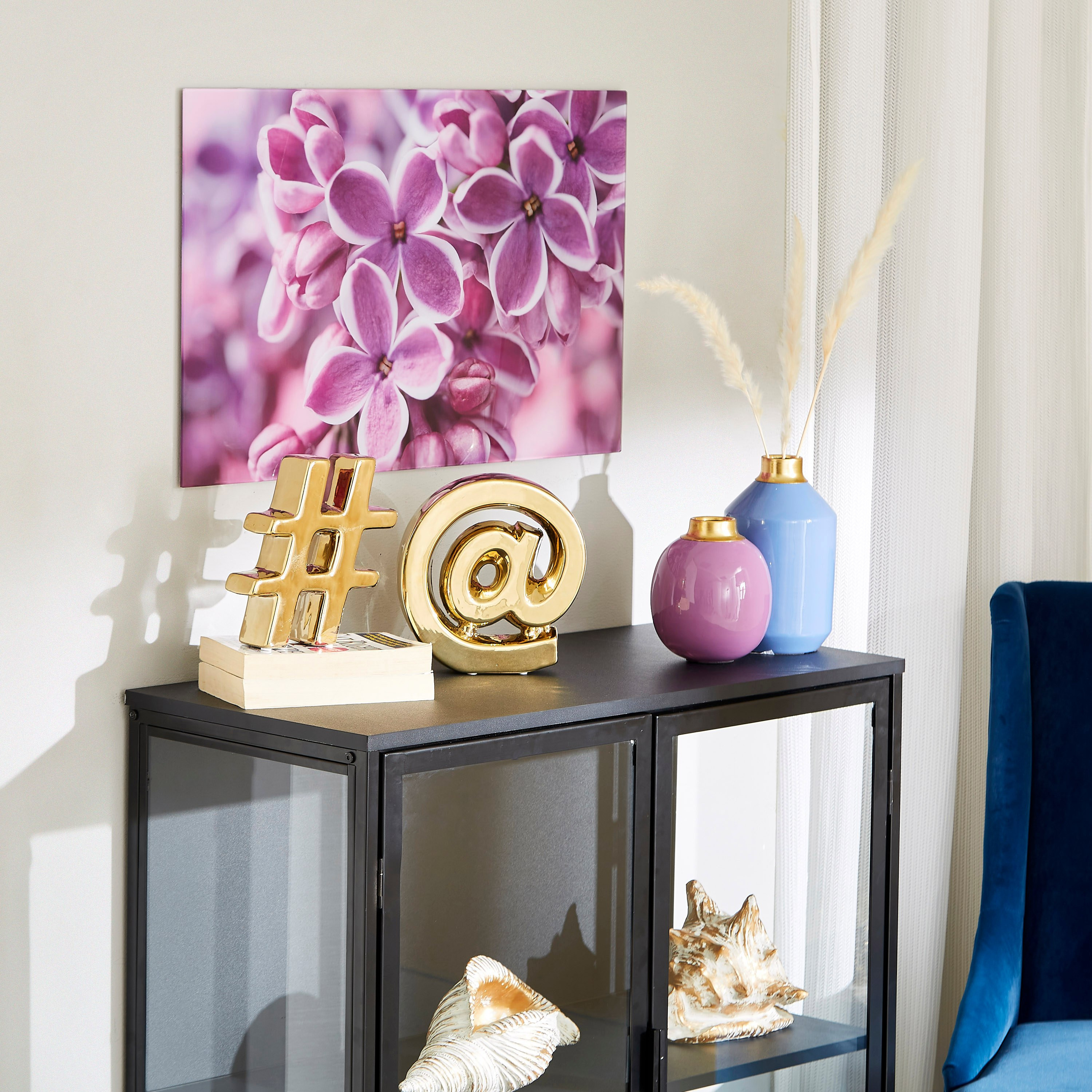 زينة حائط من الزجاج المعالج حراريًا بتصميم زهور من كلود - 60x1x40 سم-hbxhomeware-hbxdecorandfurnishings-image-4
