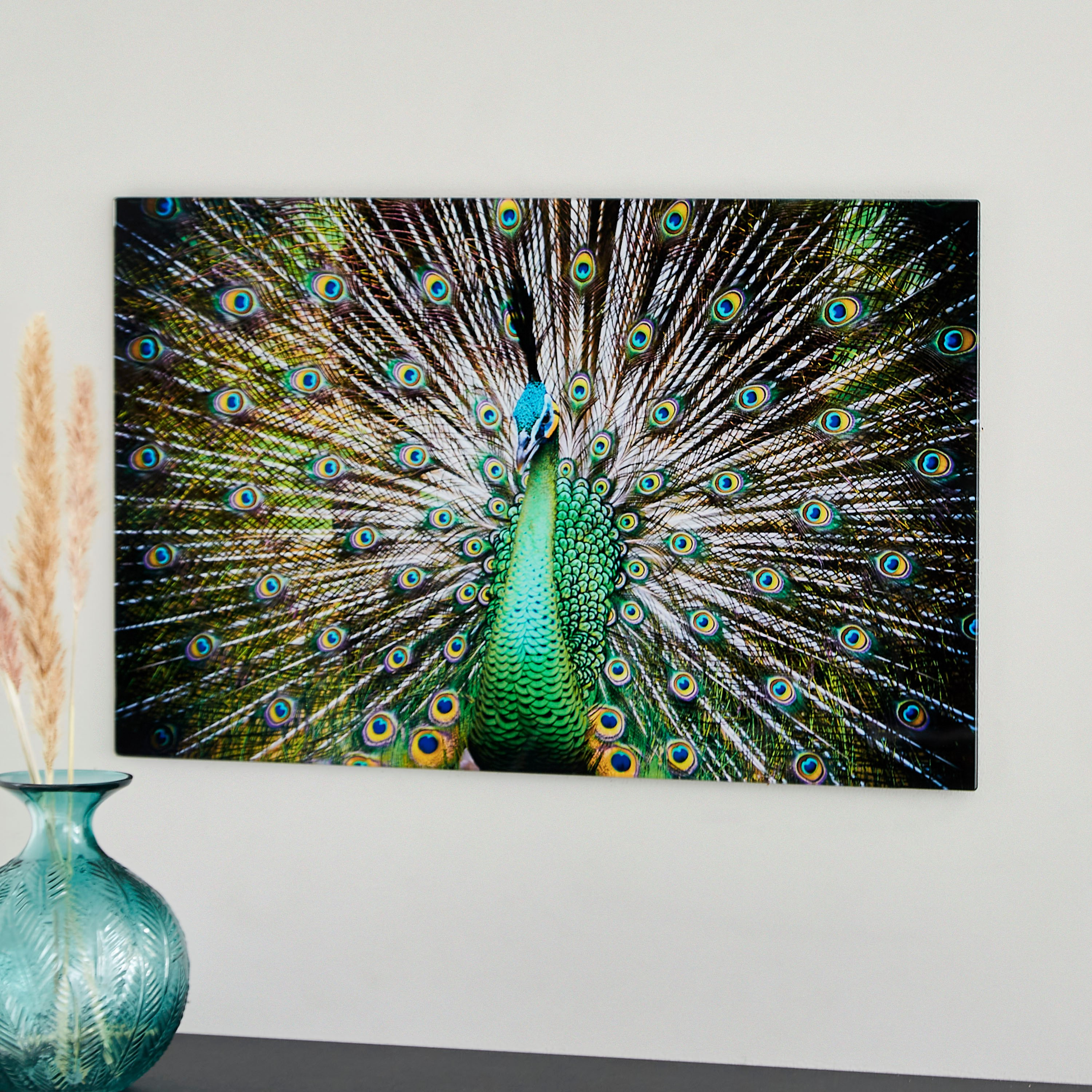 Claude Peacock Tempered Glass Wall Art - 60x1x40 cm-hbxhomeware-hbxdecorandfurnishings-image-2