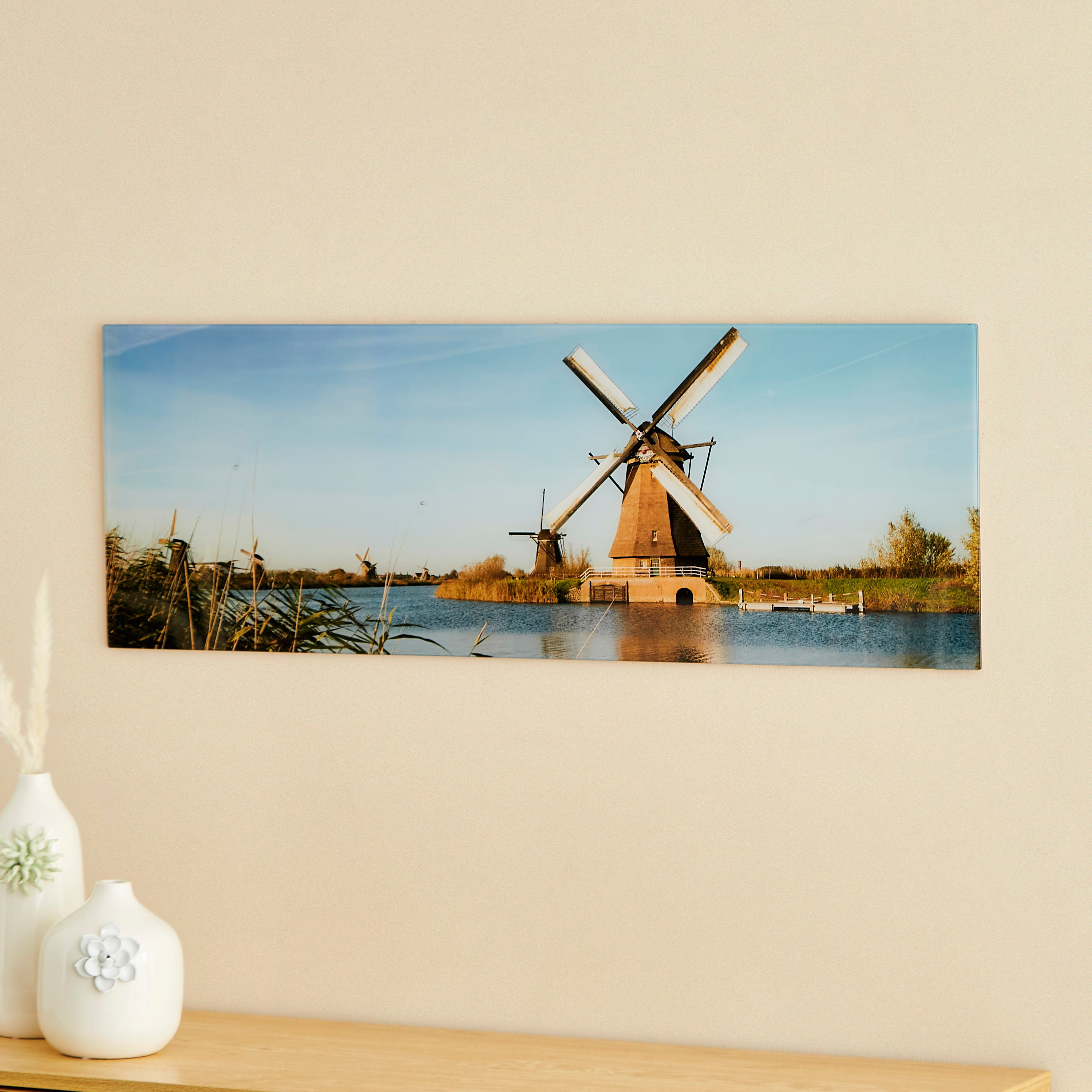 Claude Windmill Tempered Glass Wall Art - 100x1x35 cm-hbxhomeware-hbxdecorandfurnishings-image-2