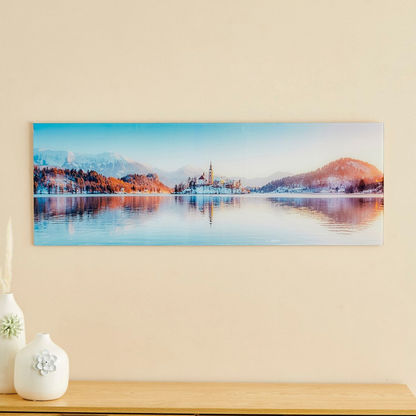 Claude Castle and River Tempered Glass Wall Art - 100x1x35 cms