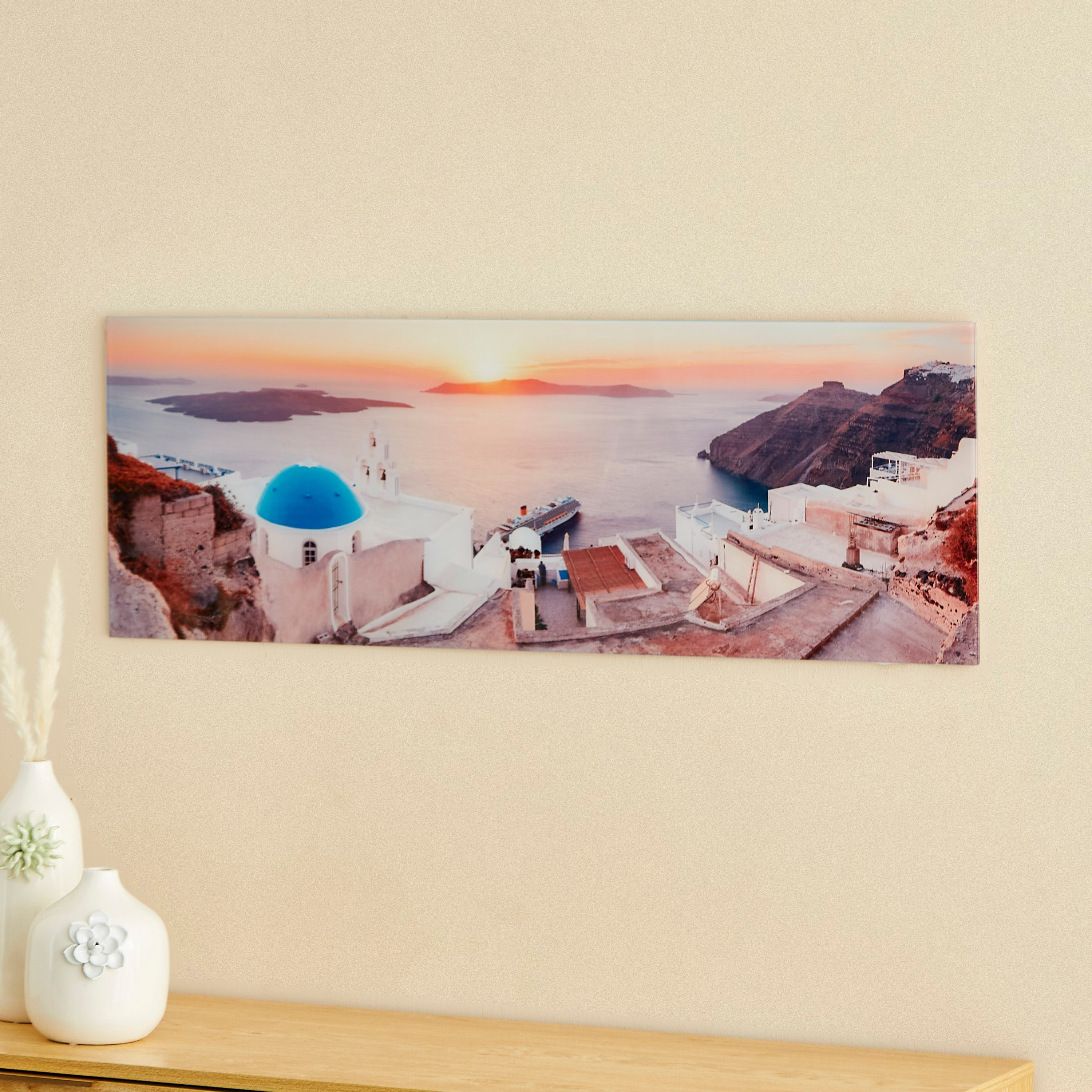 زينة حائط من الزجاج المعالج حراريًا سانتوريني من كلود - 100x1x35 سم-hbxhomeware-hbxdecorandfurnishings-image-2