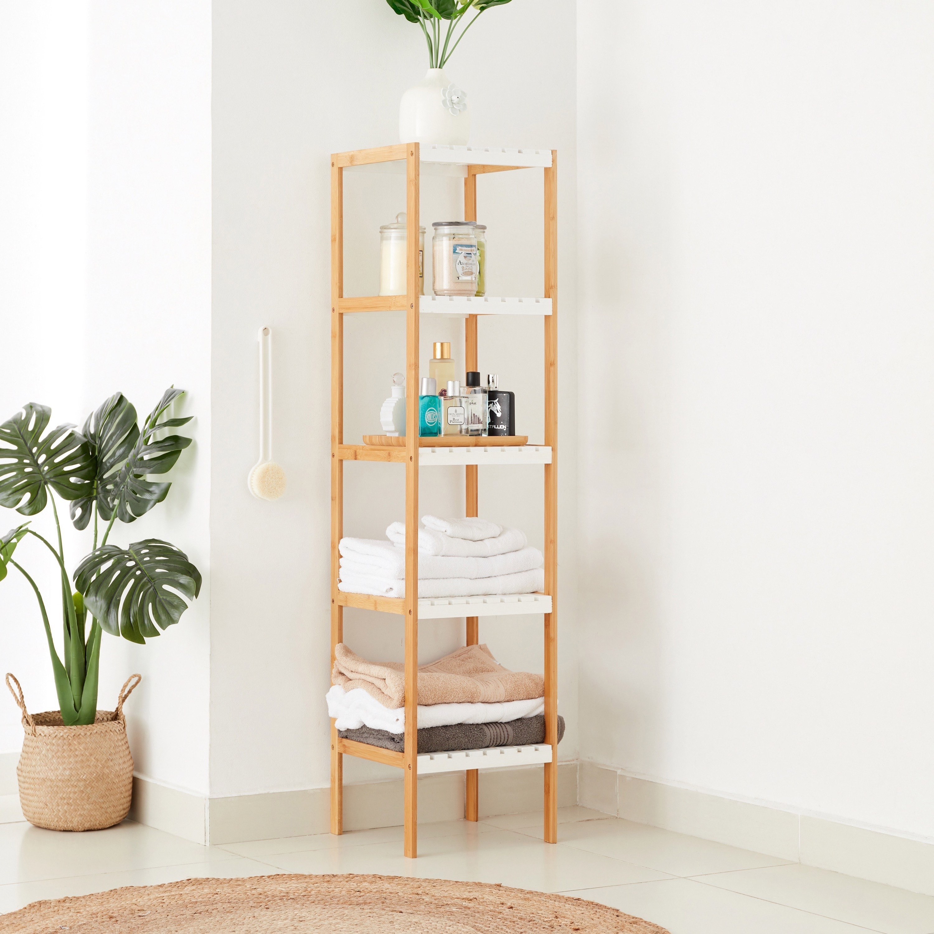 رف تخزين حمّام 5 مستويات لكزس - 33.8x33x140 سم-hbxbedroom-bedroomaccessories-bedroomstorage-image-2