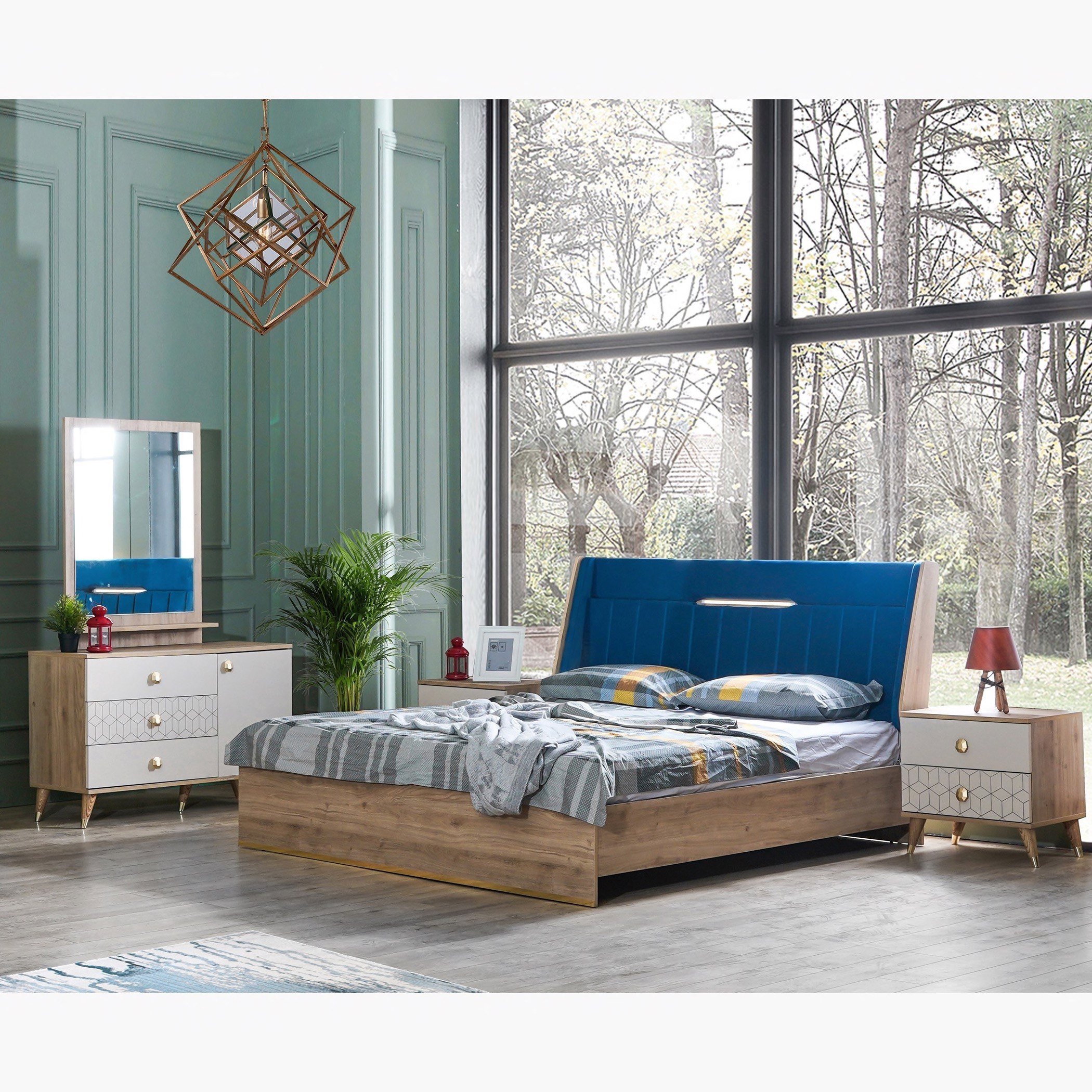طقم غرفة نوم كينج 5 قطع من باندورا - 180x200 سم-hbxbedroom-bedsandbedsets-bedroomsets-king-image-1