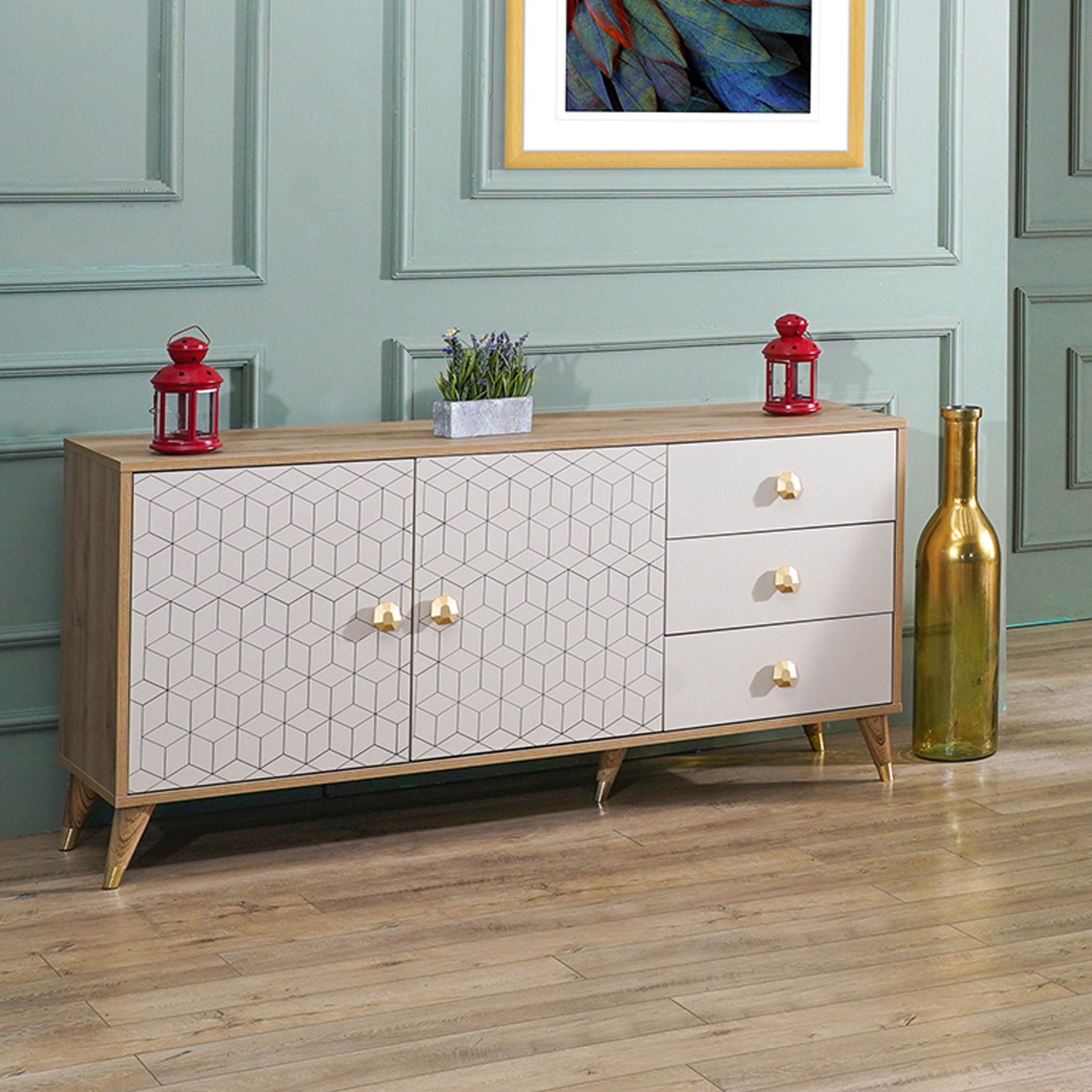 خزانة بوفيه جانبية ببابين و3 أدراج من باندورا-hbxfurniture-diningroom-buffetsandsideboards-image-1