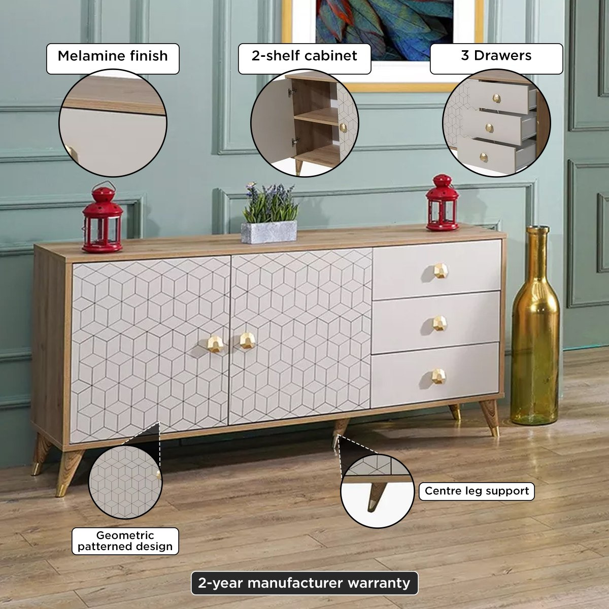 خزانة بوفيه جانبية ببابين و3 أدراج من باندورا-hbxfurniture-diningroom-buffetsandsideboards-image-4