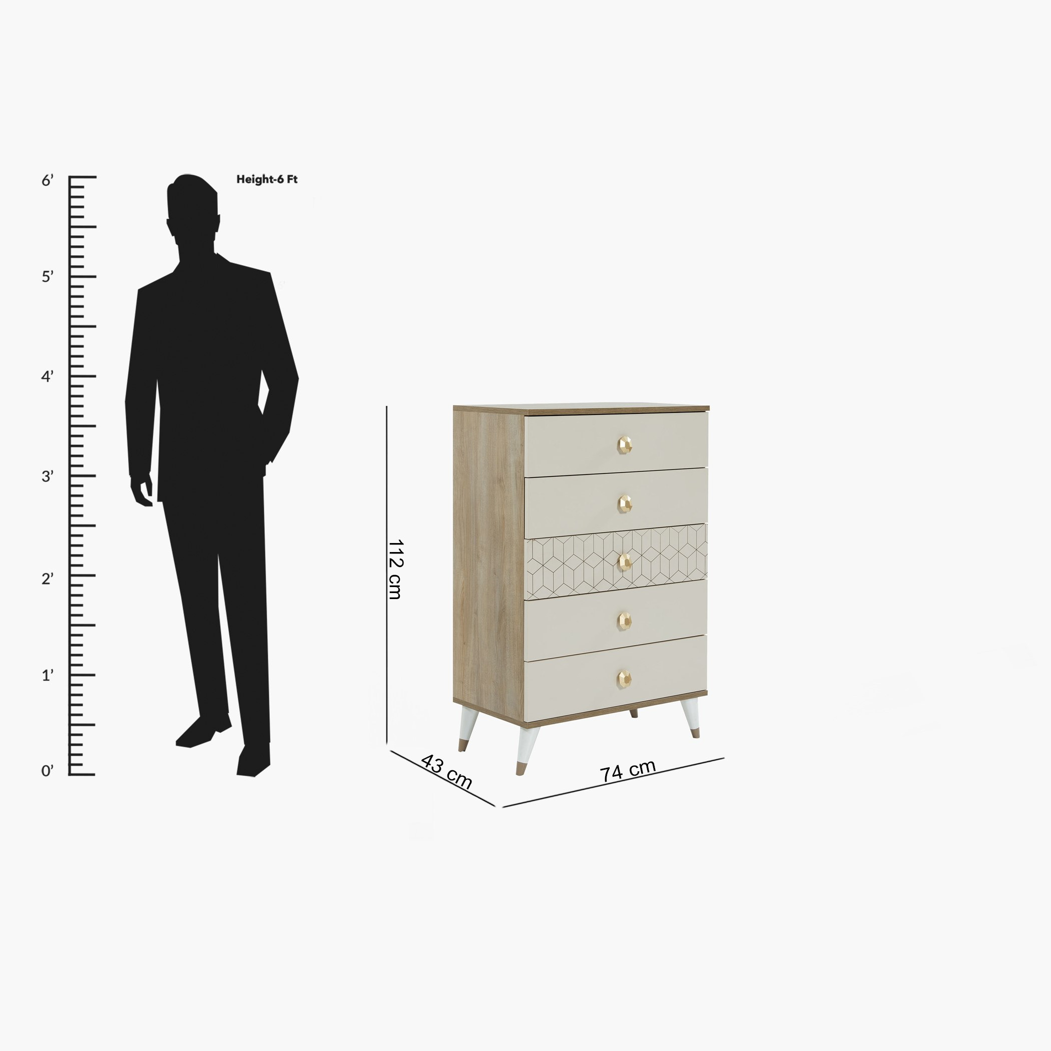 وحدة تخزين 5 أدراج من بانادورا-hbxfurniture-dressersandchests-chestofdrawers-image-6
