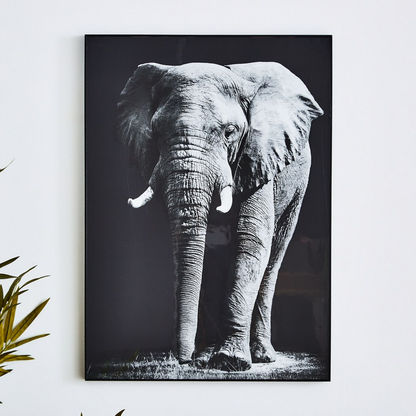 Petra Standing Elephant MDF Framed Picture - 50x3x70 cms