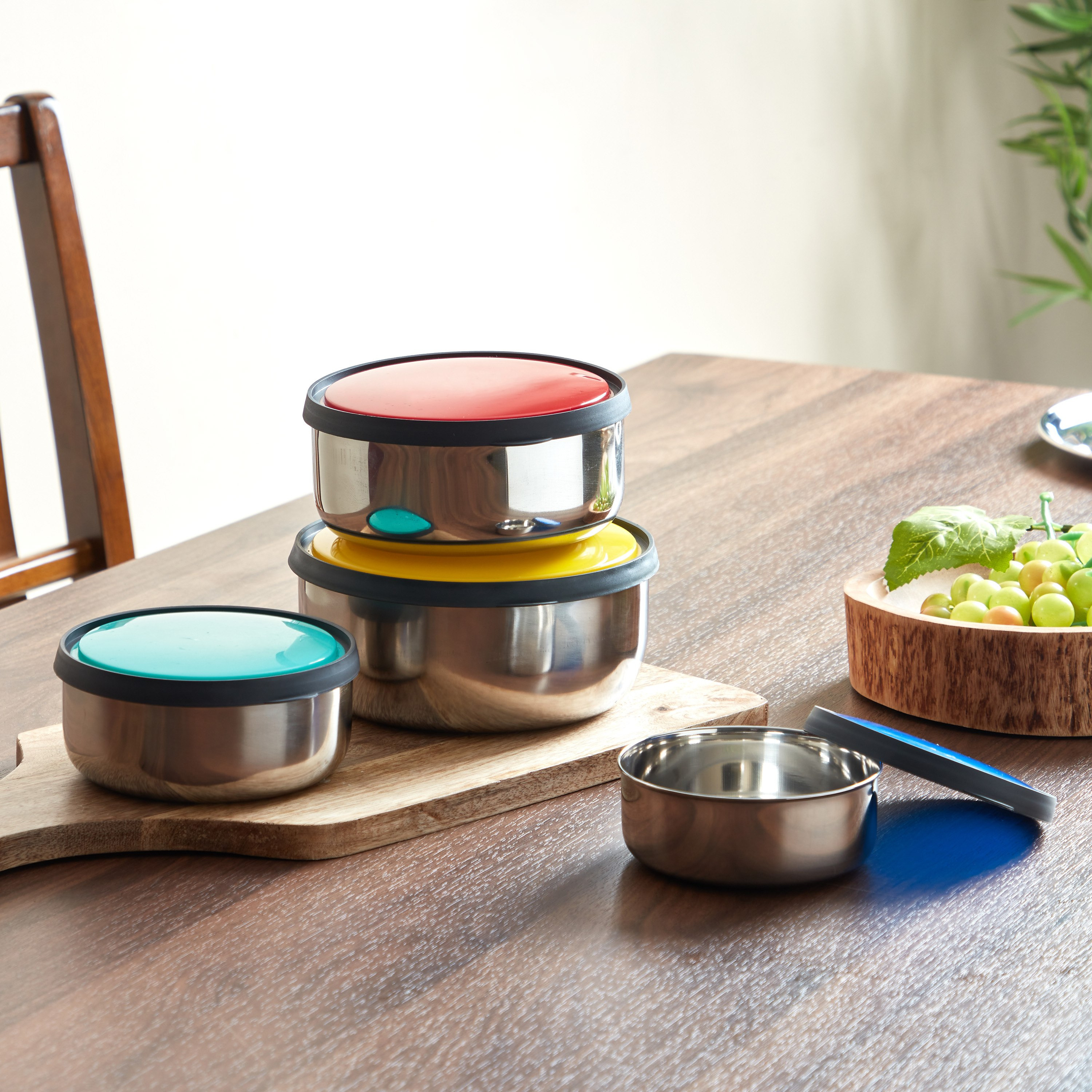 طقم تخزين طعام من الستانلس ستيل - 8 قطع من بريميا-hbxhomeware-hbxkitchen-image-1