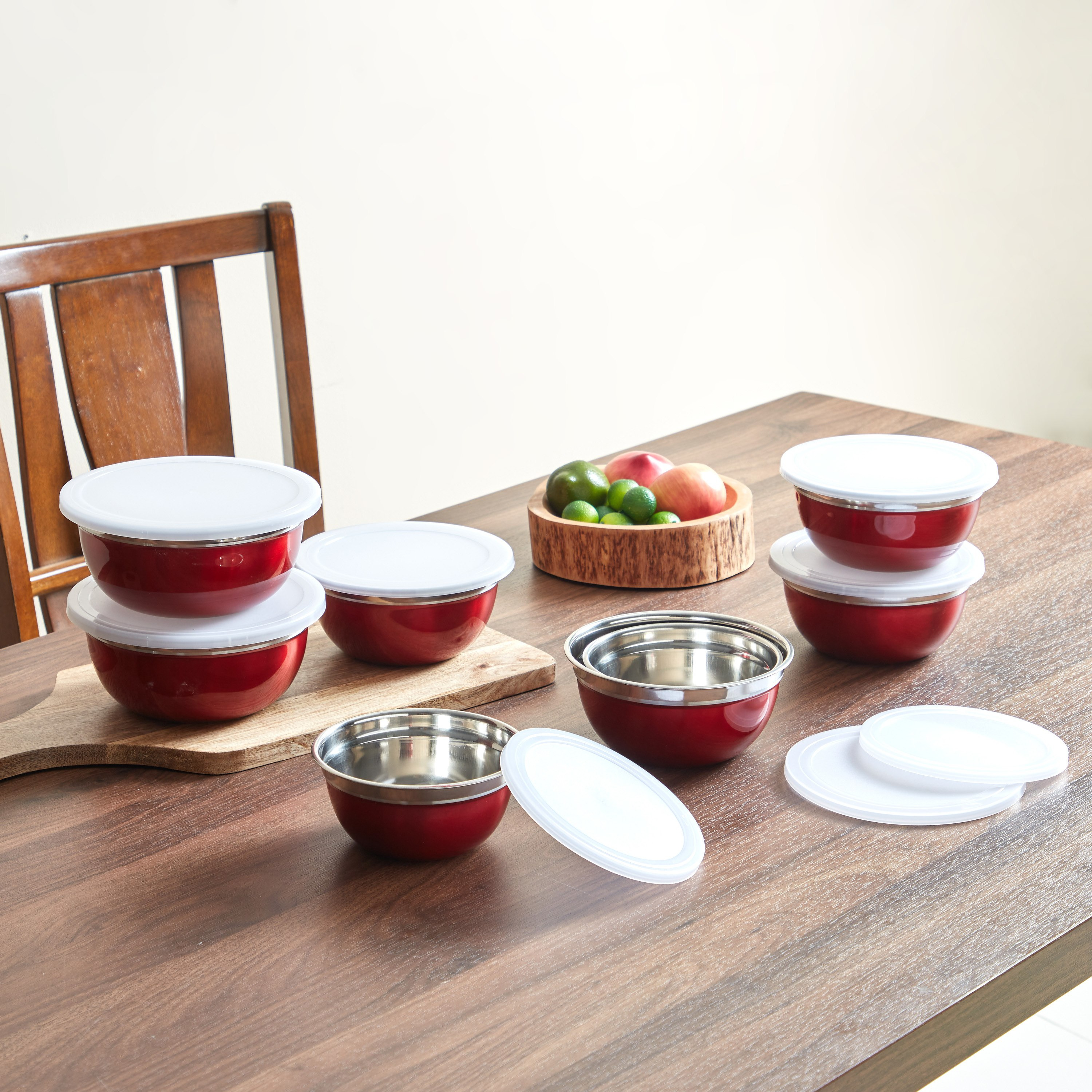 وعاء تقديم وتخزين ستانليس ستيل من بريميا - طقم من 16 قطعة-hbxdecorandfurnishings-tabletop-serveware-image-1