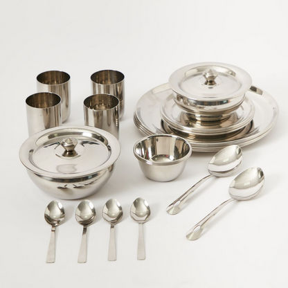 Premia 24-Piece Stainless Steel Mirror Finished Dinner Set-Dinner Sets-image-5